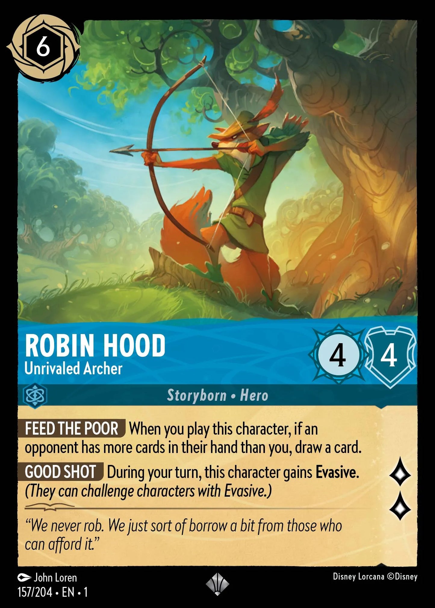 Robin Hood - Unrivaled Archer | The First Chapter #157 (Near Mint Foil) | Disney Lorcana Single Australia (Near Mint)