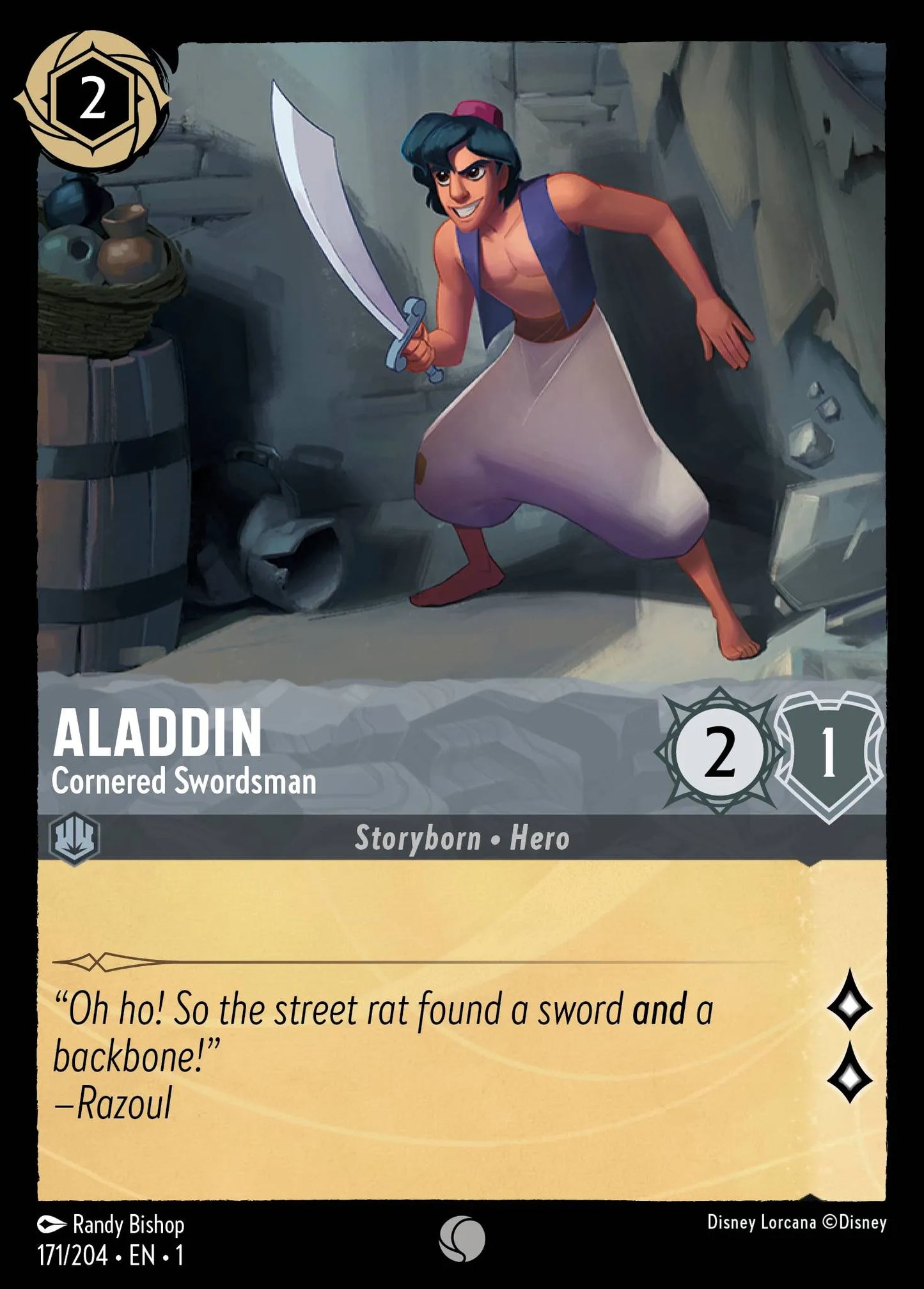 Aladdin - Cornered Swordsman | The First Chapter #171 (Near Mint Foil) | Disney Lorcana Single Australia (Near Mint)