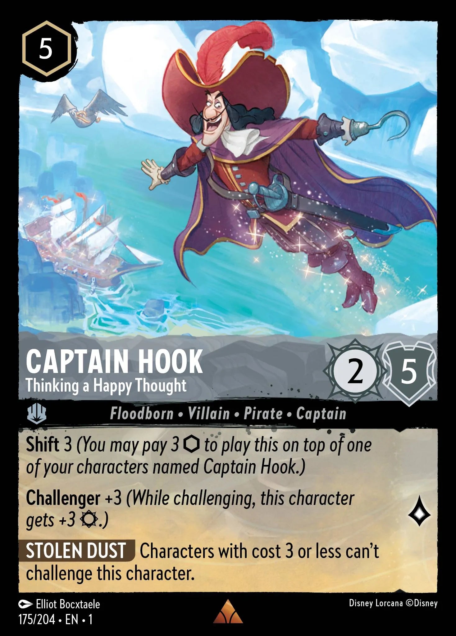 Captain Hook - Thinking a Happy Thought | The First Chapter #175 (Near Mint Foil) | Disney Lorcana Single Australia (Near Mint)