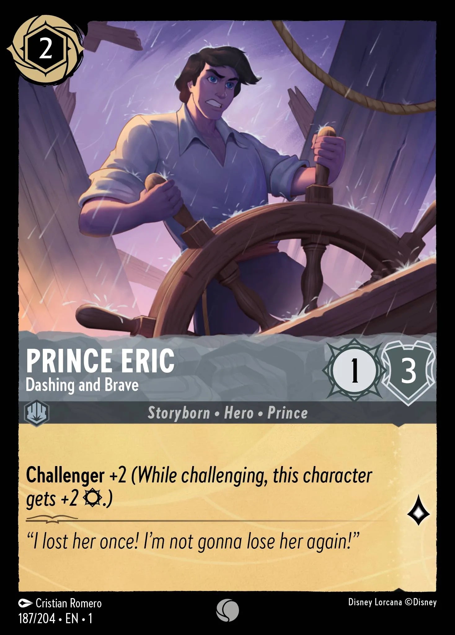 Prince Eric - Dashing and Brave | The First Chapter #187 (Near Mint) | Disney Lorcana Single Australia (Near Mint)