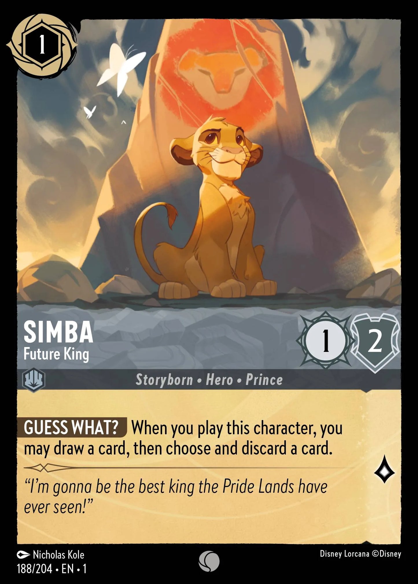 Simba - Future King | The First Chapter #188 (Near Mint) | Disney Lorcana Single Australia (Near Mint)