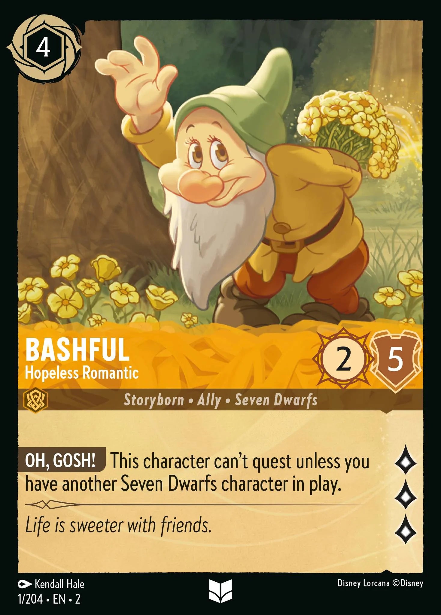 Bashful - Hopeless Romantic | Rise of the Floodborn #1 (Near Mint Foil) | Disney Lorcana Single Australia (Near Mint)