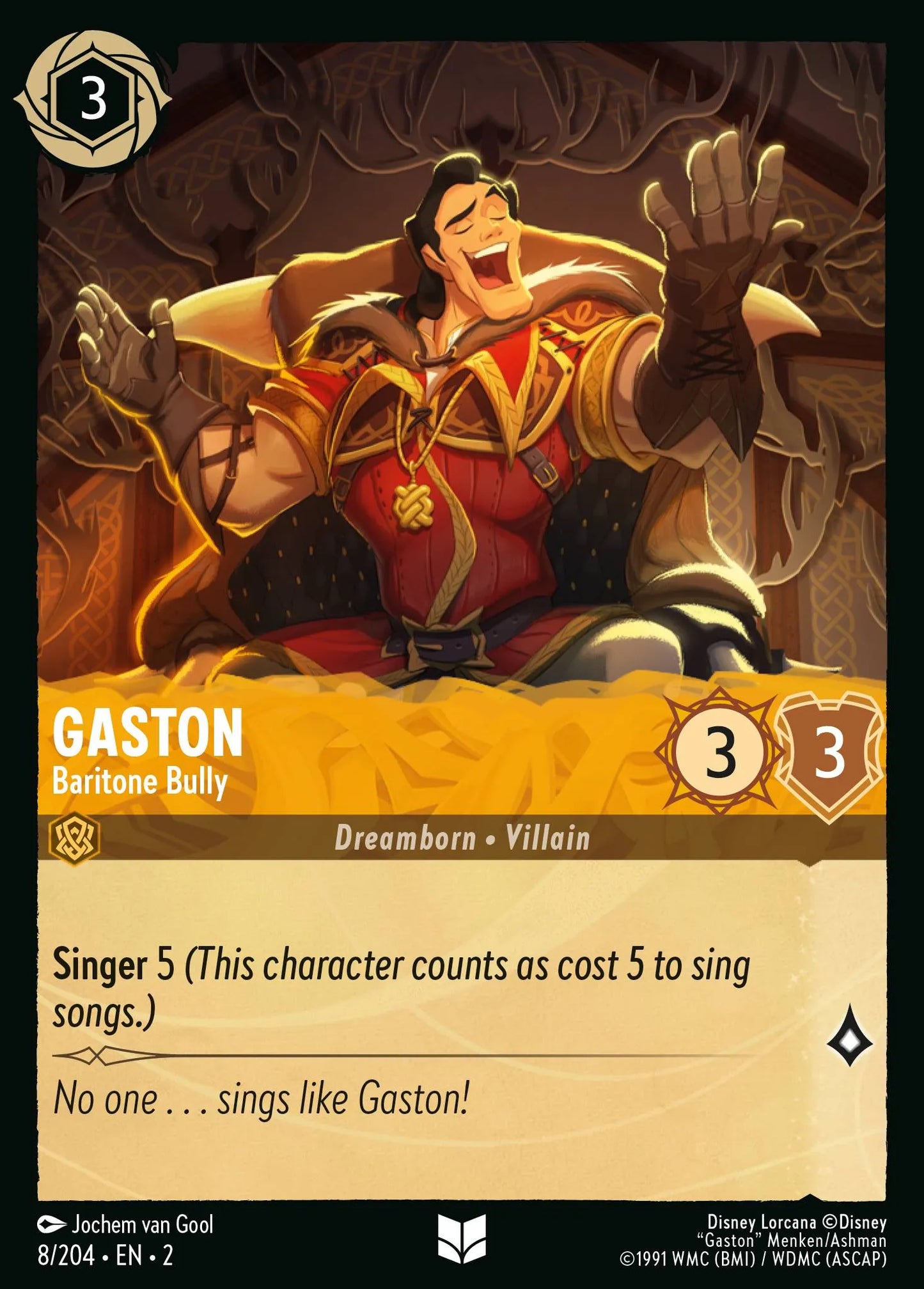 Gaston - Baritone Bully | Rise of the Floodborn #8 (Near Mint) | Disney Lorcana Single Australia (Near Mint)
