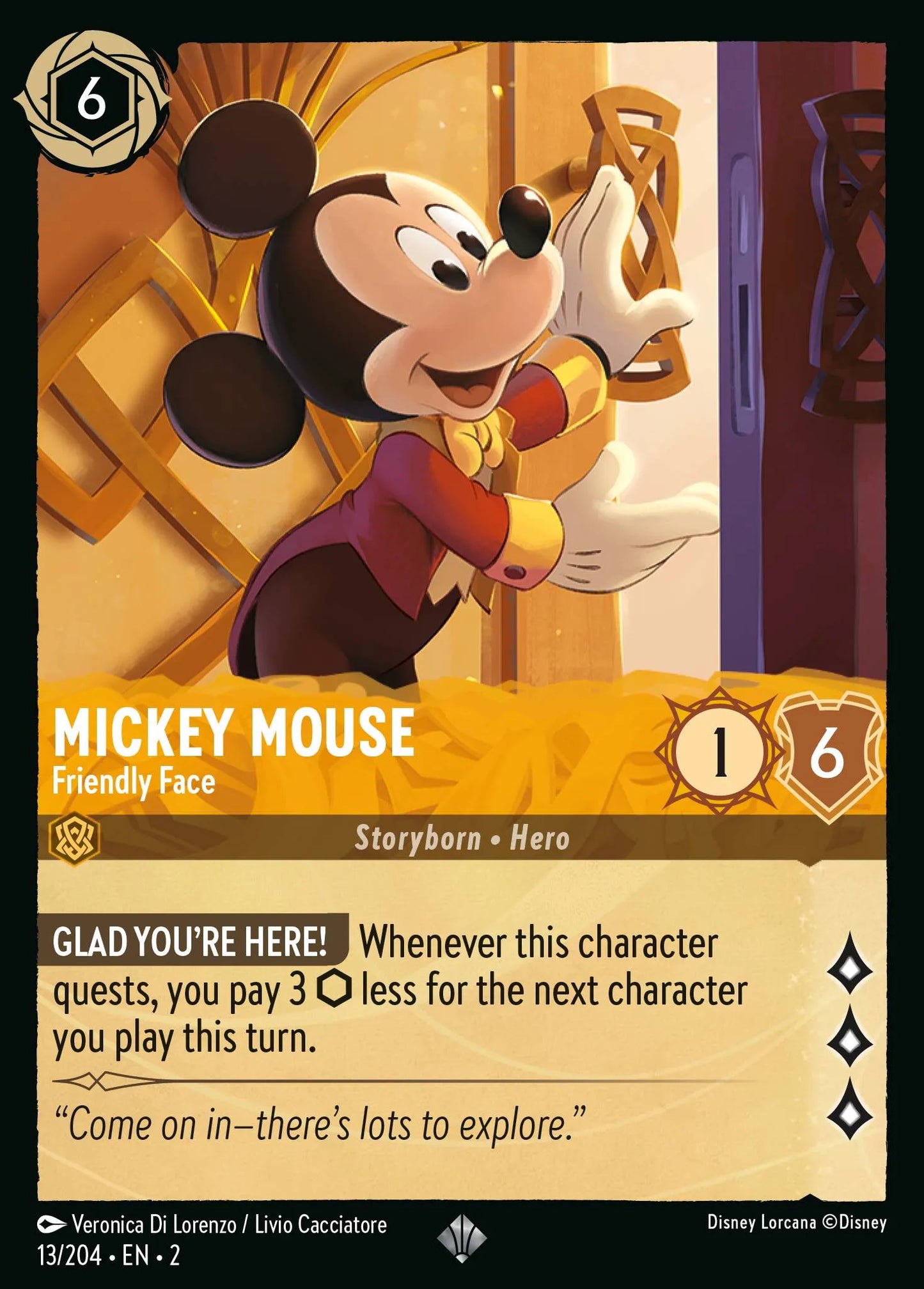 Mickey Mouse - Friendly Face | Rise of the Floodborn #13 (Near Mint) | Disney Lorcana Single Australia (Near Mint)
