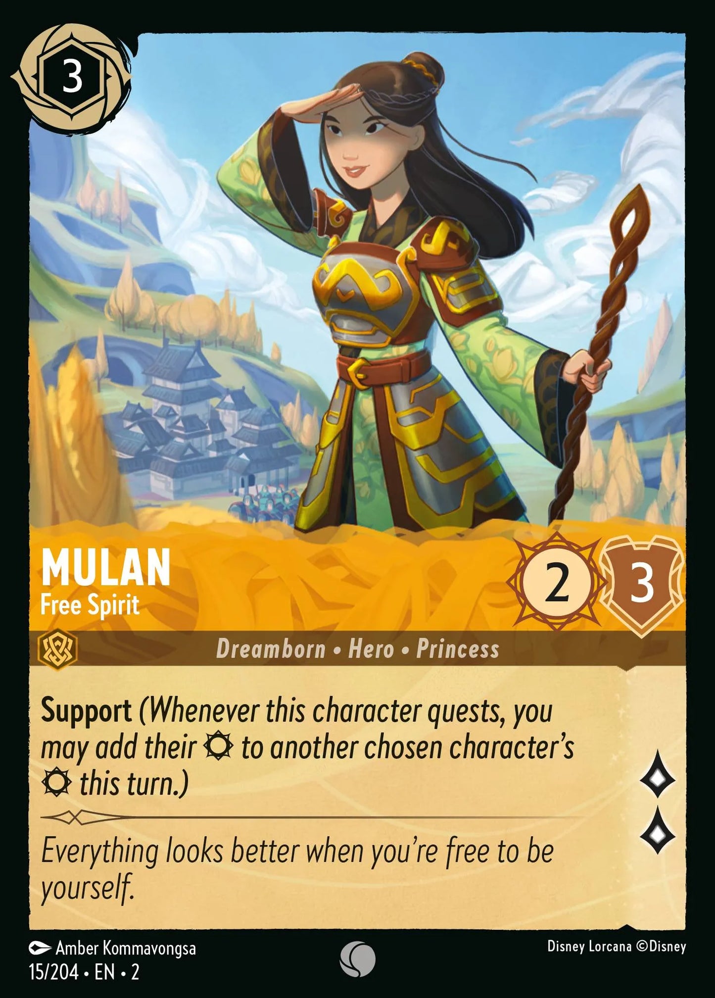Mulan - Free Spirit | Rise of the Floodborn #15 (Near Mint) | Disney Lorcana Single Australia (Near Mint)