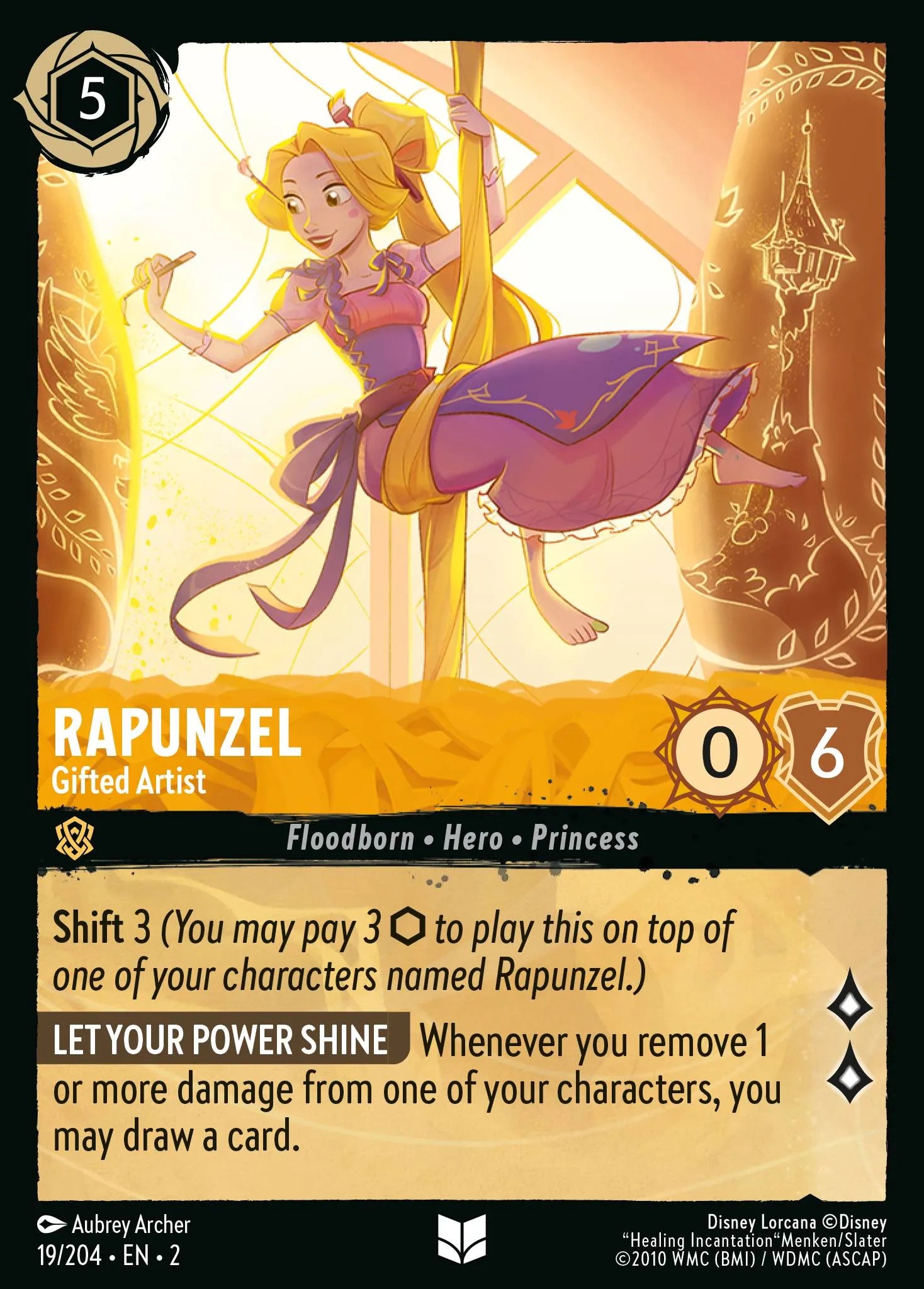 Rapunzel - Gifted Artist | Rise of the Floodborn #19 (Near Mint) | Disney Lorcana Single Australia (Near Mint)