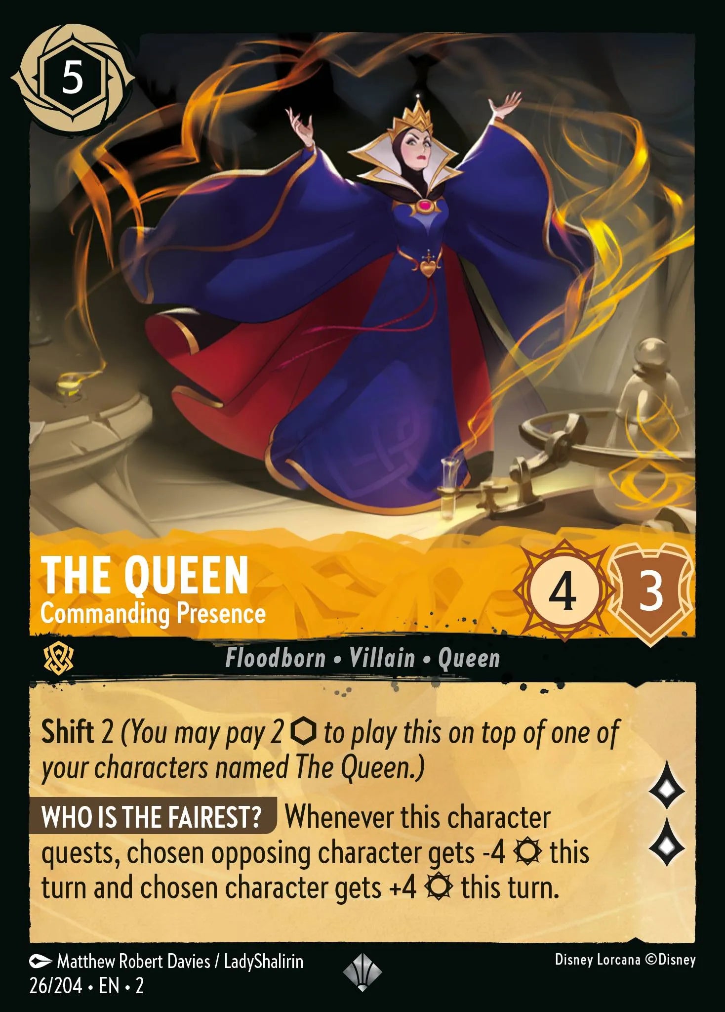The Queen - Commanding Presence | Rise of the Floodborn #26 (Near Mint Foil) | Disney Lorcana Single Australia (Near Mint)