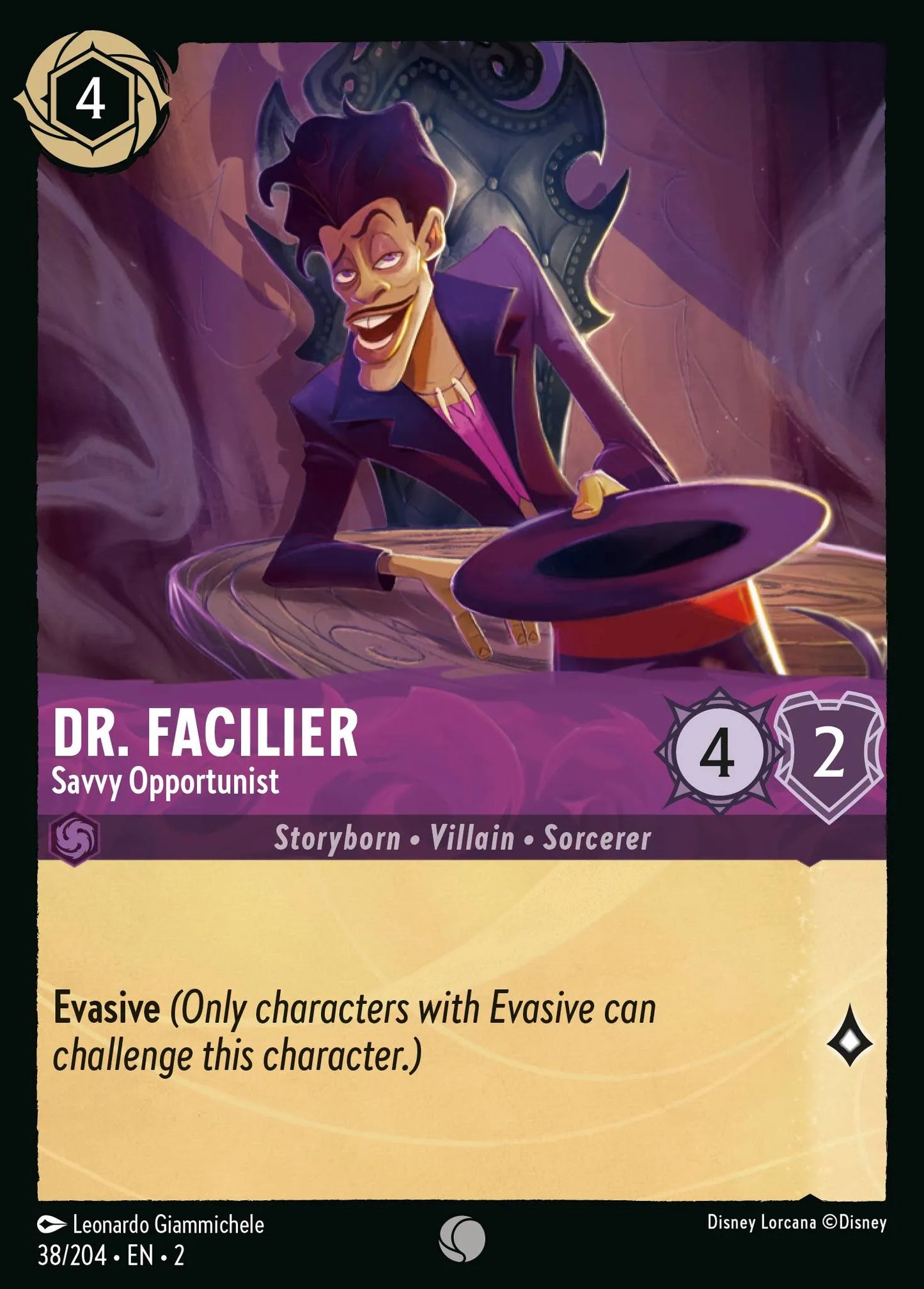 Dr. Facilier - Savvy Opportunist | Rise of the Floodborn #38 (Near Mint Foil) | Disney Lorcana Single Australia (Near Mint)