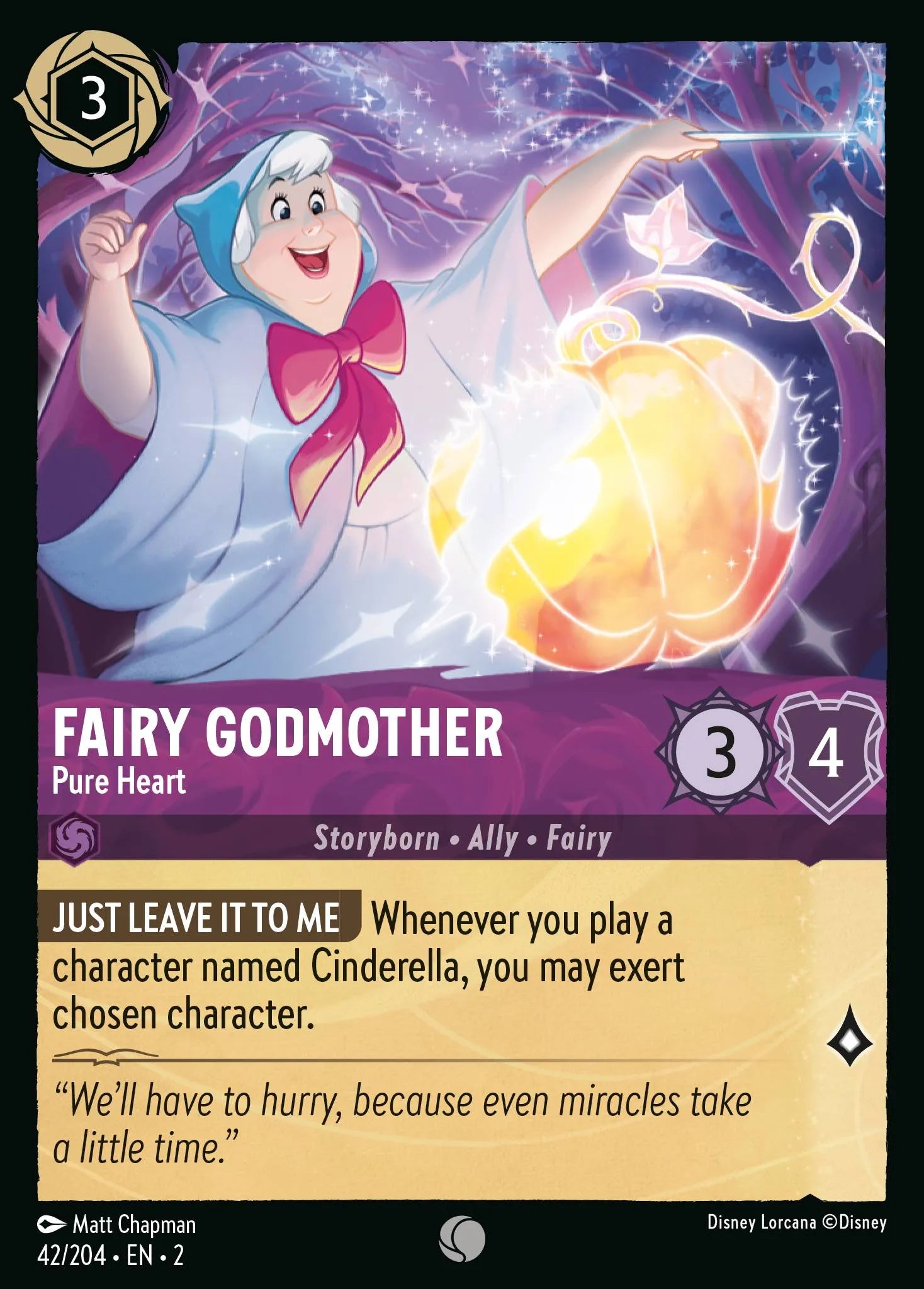 Fairy Godmother - Pure Heart | Rise of the Floodborn #42 (Near Mint) | Disney Lorcana Single Australia (Near Mint)