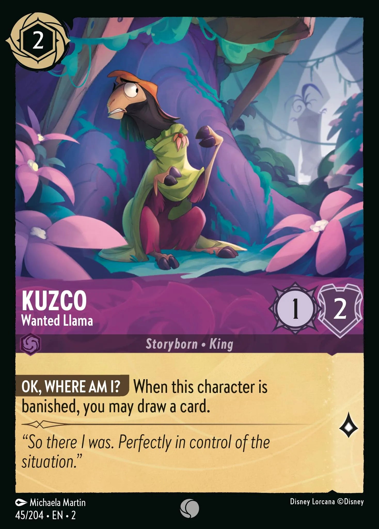 Kuzco - Wanted Llama | Rise of the Floodborn #45 (Near Mint) | Disney Lorcana Single Australia (Near Mint)