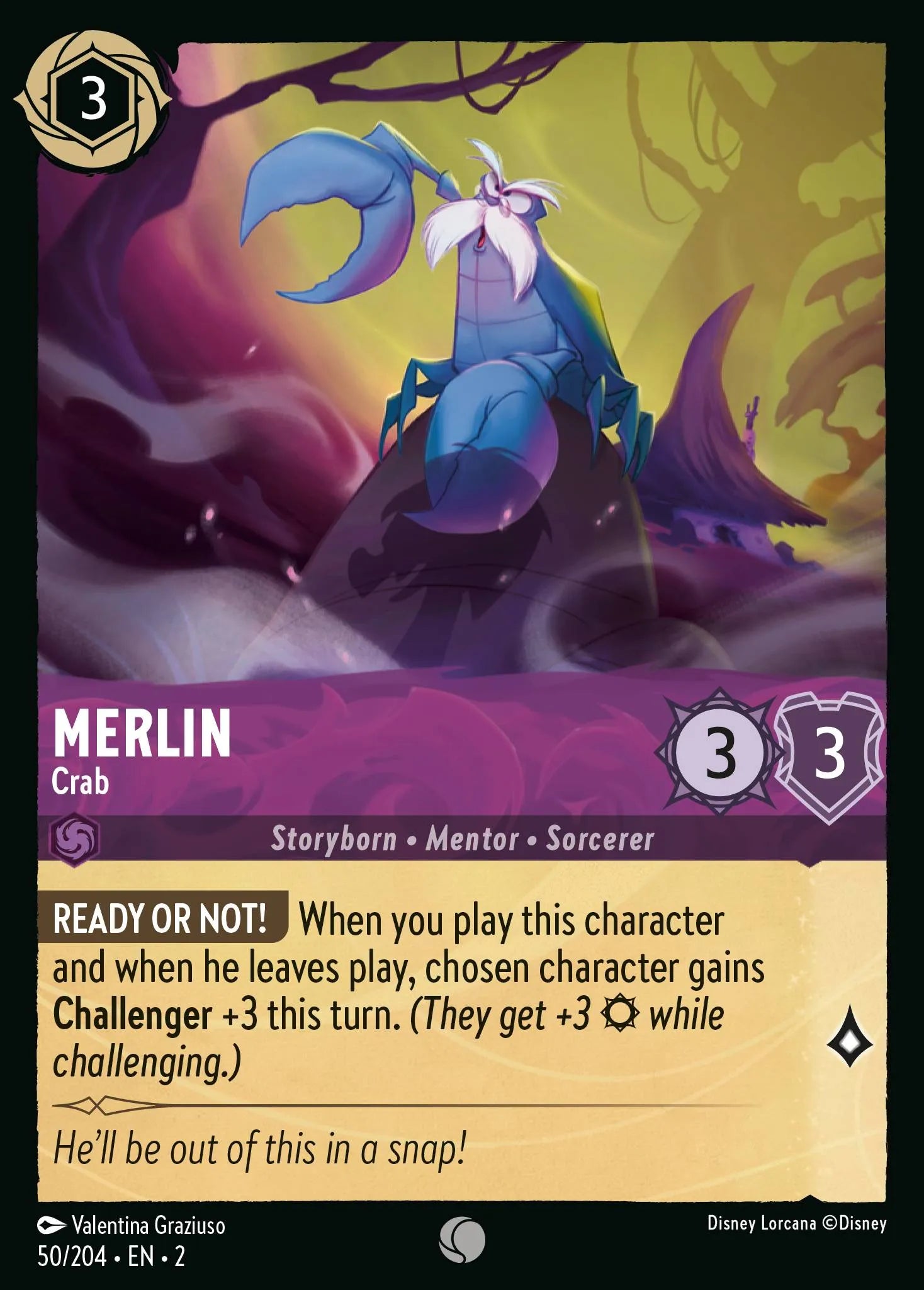Merlin - Crab | Rise of the Floodborn #50 (Near Mint) | Disney Lorcana Single Australia (Near Mint)