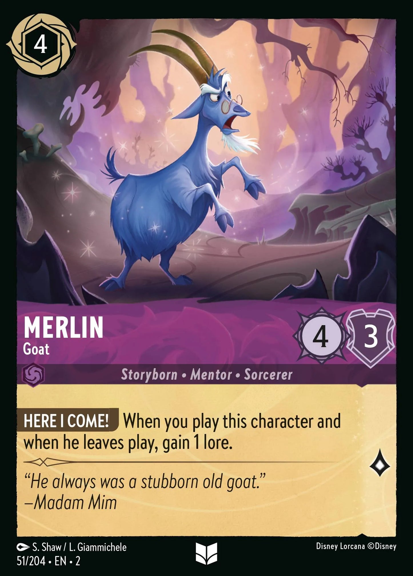 Merlin - Goat | Rise of the Floodborn #51 (Near Mint Foil) | Disney Lorcana Single Australia (Near Mint)