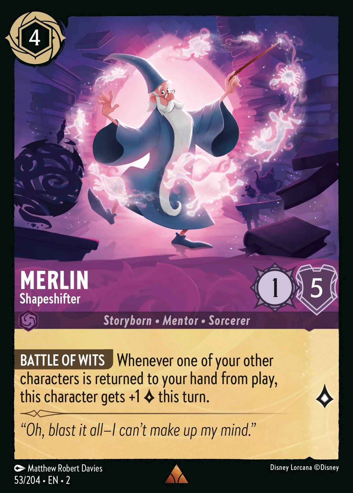 Merlin - Shapeshifter | Rise of the Floodborn #53 (Near Mint Foil) | Disney Lorcana Single Australia (Near Mint)