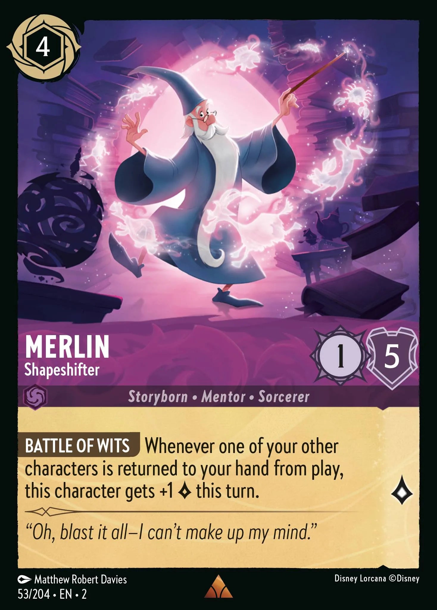 Merlin - Shapeshifter | Rise of the Floodborn #53 (Near Mint Foil) | Disney Lorcana Single Australia (Near Mint)