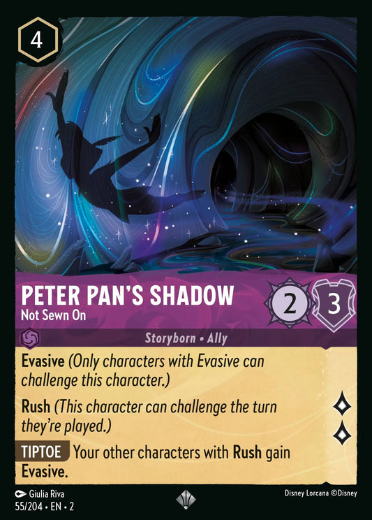 Peter Pan's Shadow - Not Sewn On | Rise of the Floodborn #55 (Near Mint) | Disney Lorcana Single Australia (Near Mint)