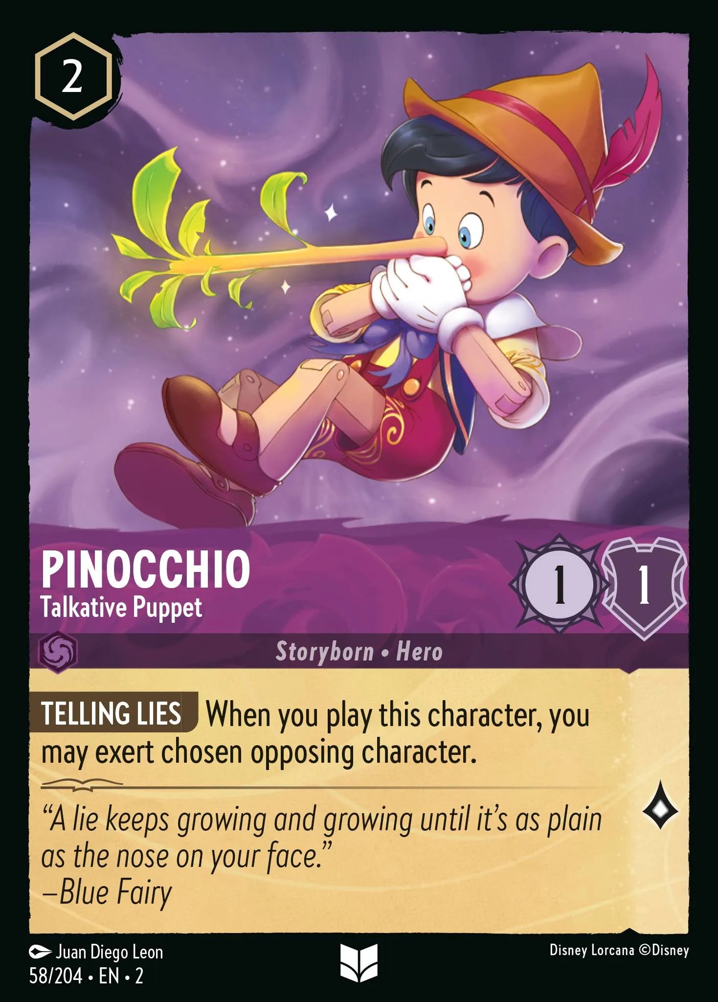 Pinocchio - Talkative Puppet | Rise of the Floodborn #58 (Near Mint Foil) | Disney Lorcana Single Australia (Near Mint)