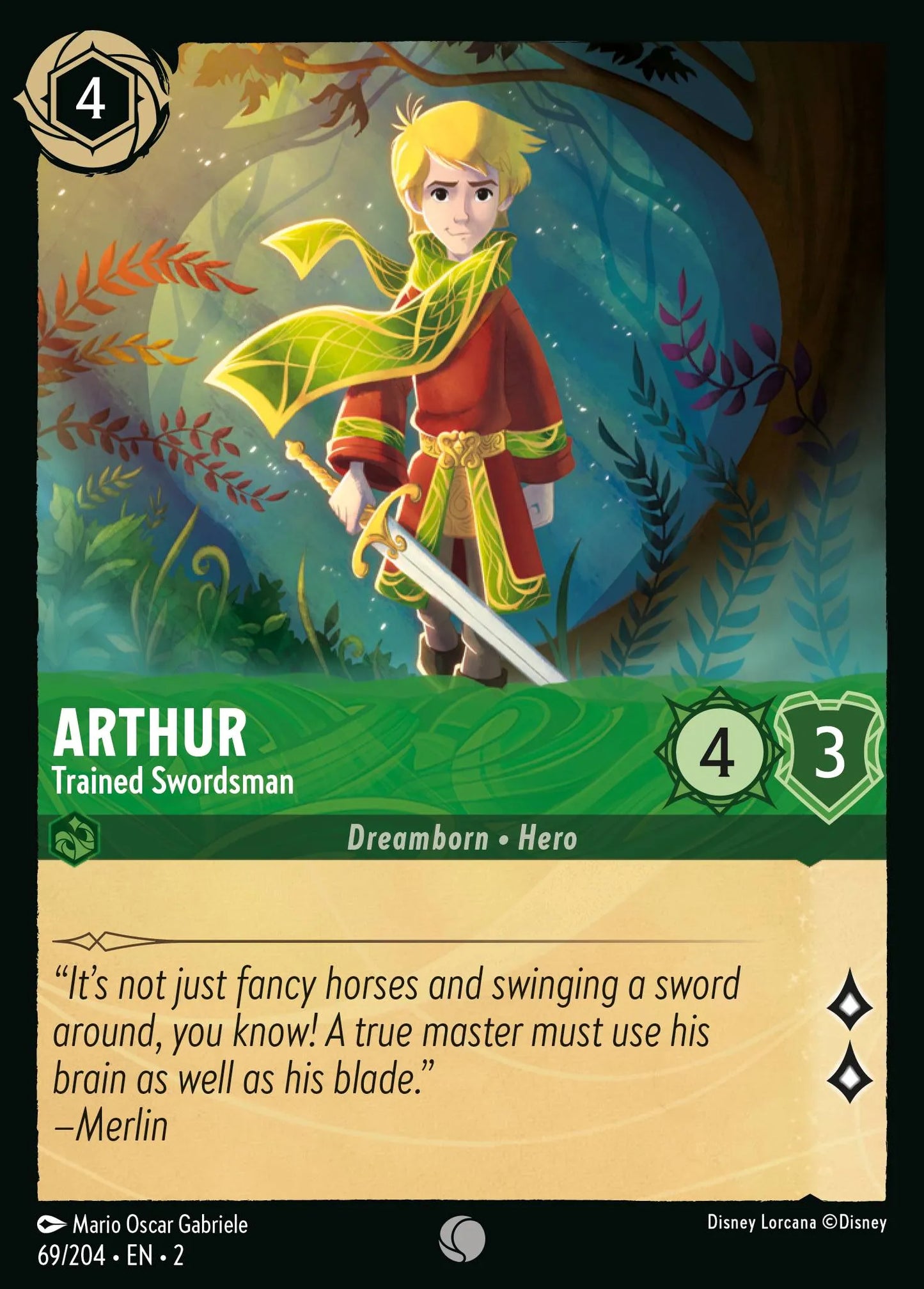 Arthur - Trained Swordsman | Rise of the Floodborn #69 (Near Mint Foil) | Disney Lorcana Single Australia (Near Mint)
