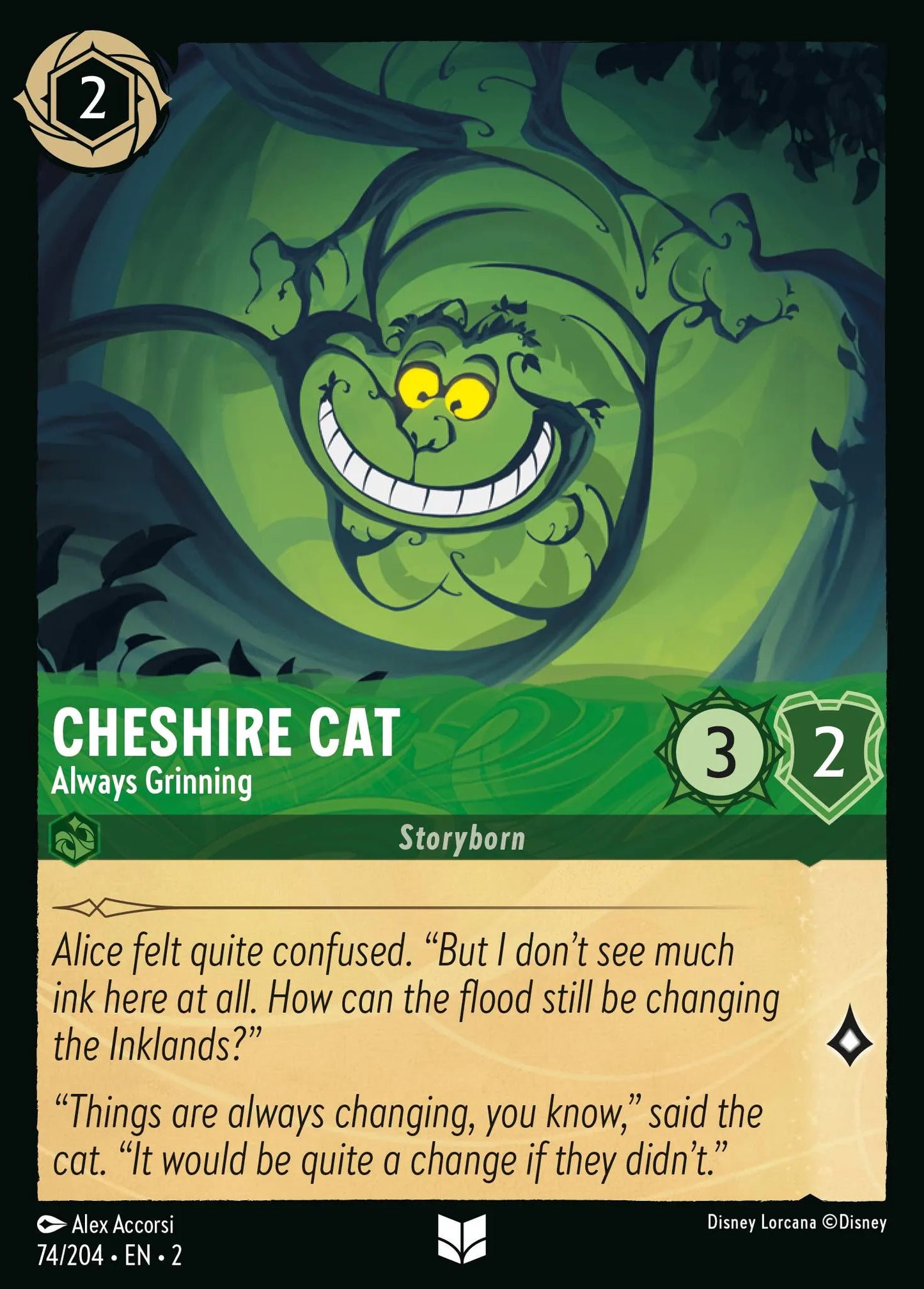 Cheshire Cat - Always Grinning | Rise of the Floodborn #74 (Near Mint Foil) | Disney Lorcana Single Australia (Near Mint)
