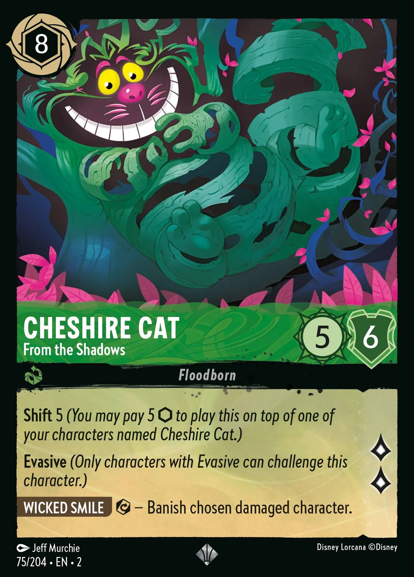 Cheshire Cat - From the Shadows | Rise of the Floodborn #75 (Near Mint Foil) | Disney Lorcana Single Australia (Near Mint)