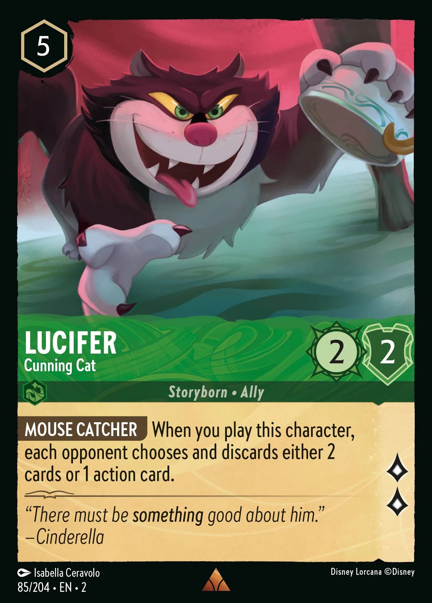 Lucifer - Cunning Cat | Rise of the Floodborn #85 (Near Mint) | Disney Lorcana Single Australia (Near Mint)