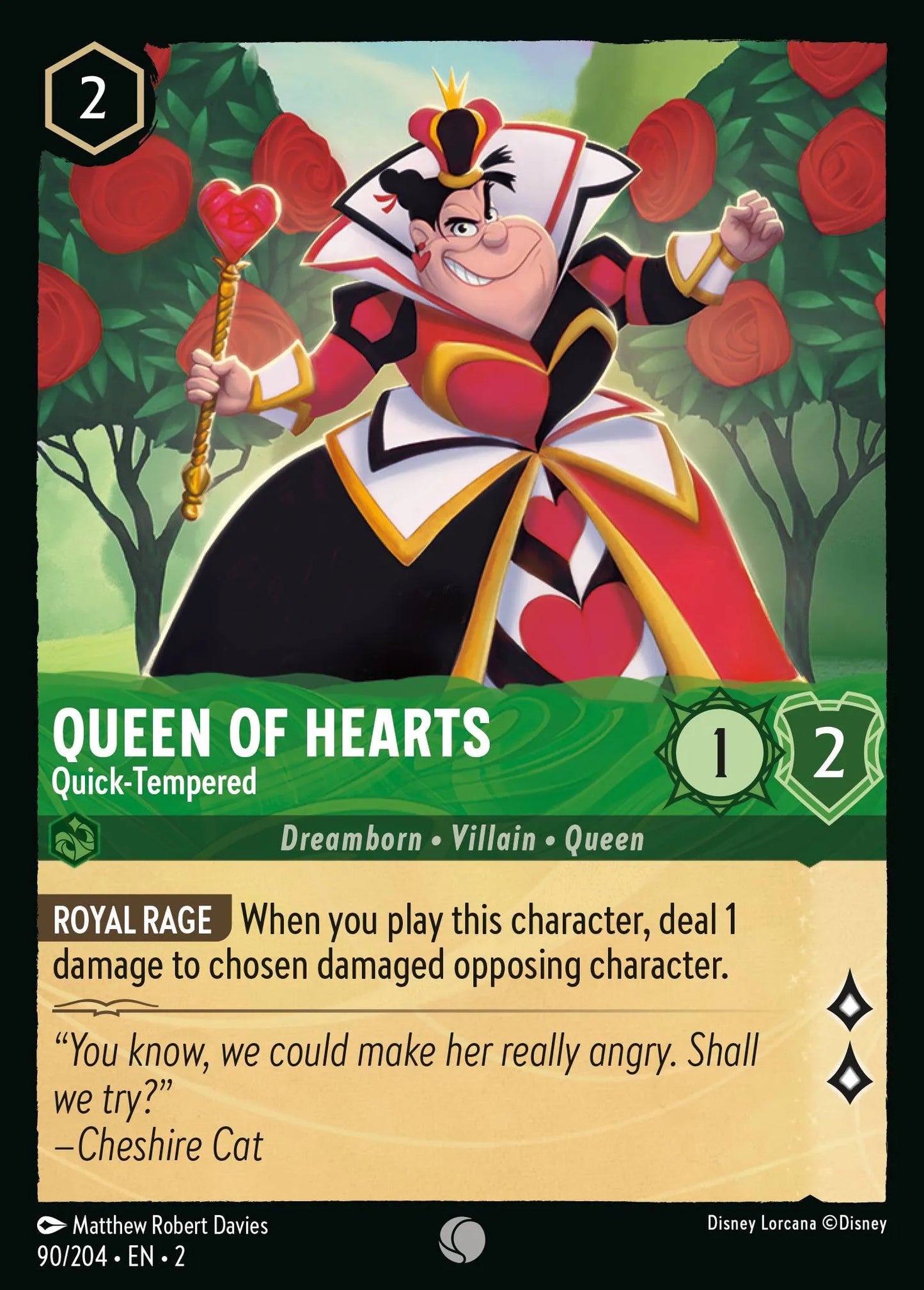 Queen of Hearts - Quick-Tempered | Rise of the Floodborn #90 (Near Mint) | Disney Lorcana Single Australia (Near Mint)