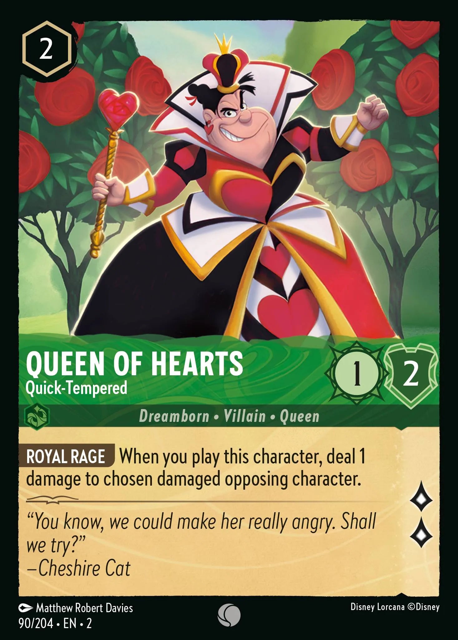 Queen of Hearts - Quick-Tempered | Rise of the Floodborn #90 (Near Mint Foil) | Disney Lorcana Single Australia (Near Mint)