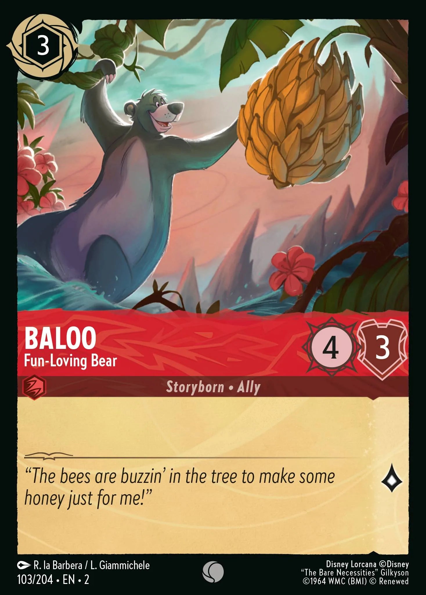 Baloo - Fun-Loving Bear | Rise of the Floodborn #103 (Near Mint) | Disney Lorcana Single Australia (Near Mint)