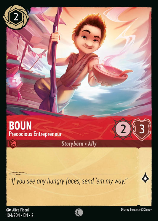 Boun - Precocious Entrepreneur | Rise of the Floodborn #104 (Near Mint Foil) | Disney Lorcana Single Australia (Near Mint)