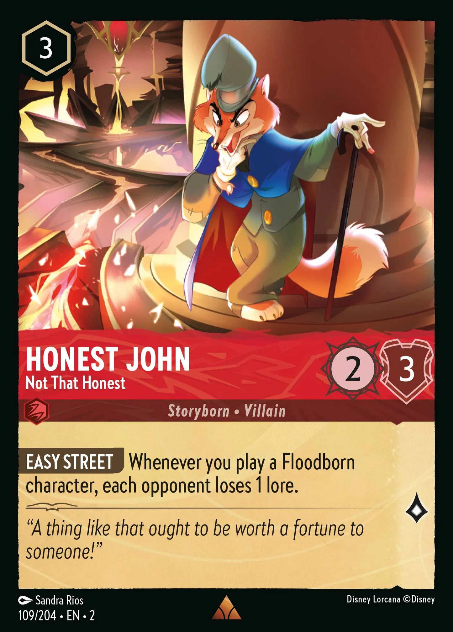 Honest John - Not That Honest | Rise of the Floodborn #109 (Near Mint) | Disney Lorcana Single Australia (Near Mint)