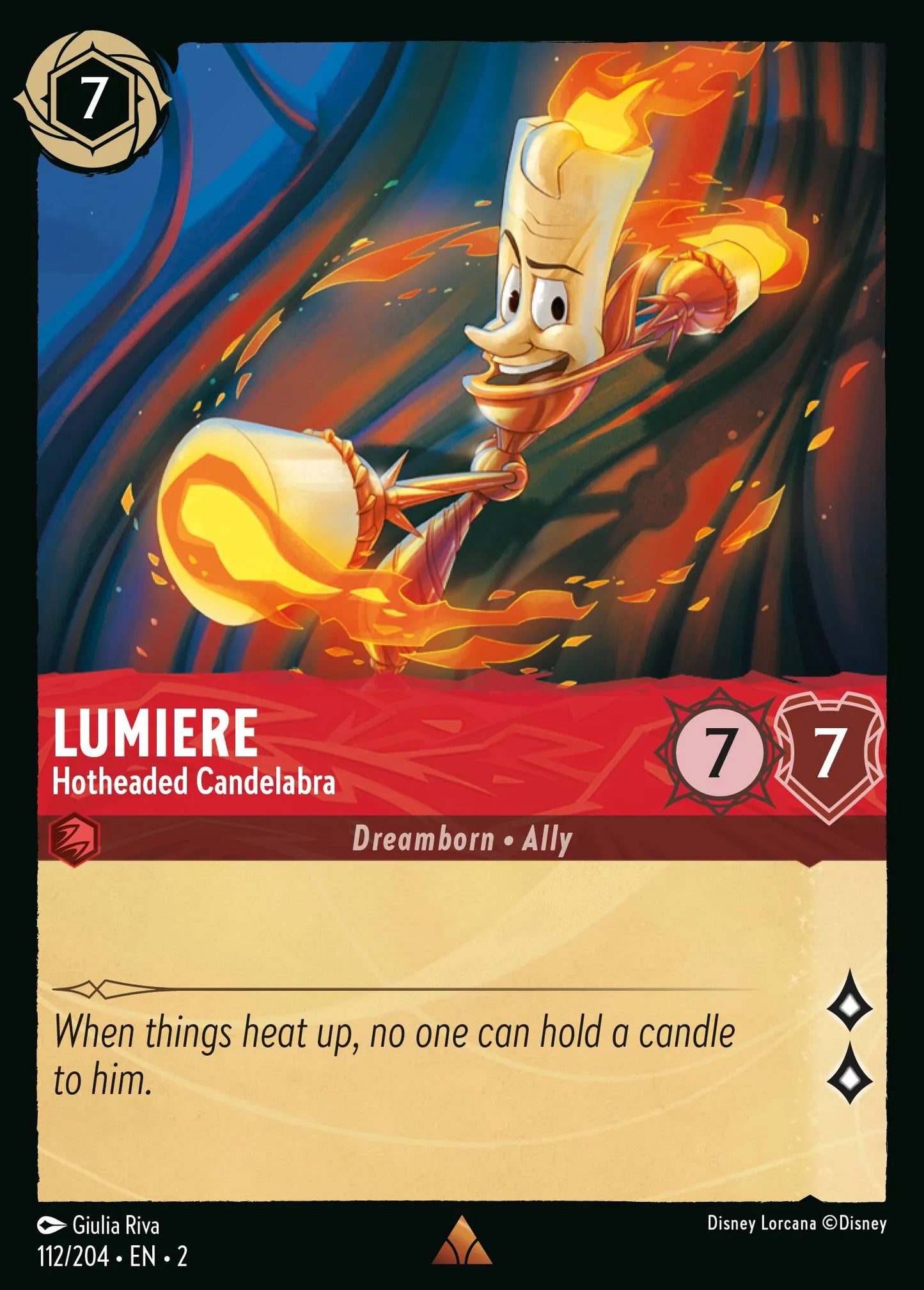 Lumiere - Hotheaded Candelabra | Rise of the Floodborn #112 (Near Mint) | Disney Lorcana Single Australia (Near Mint)