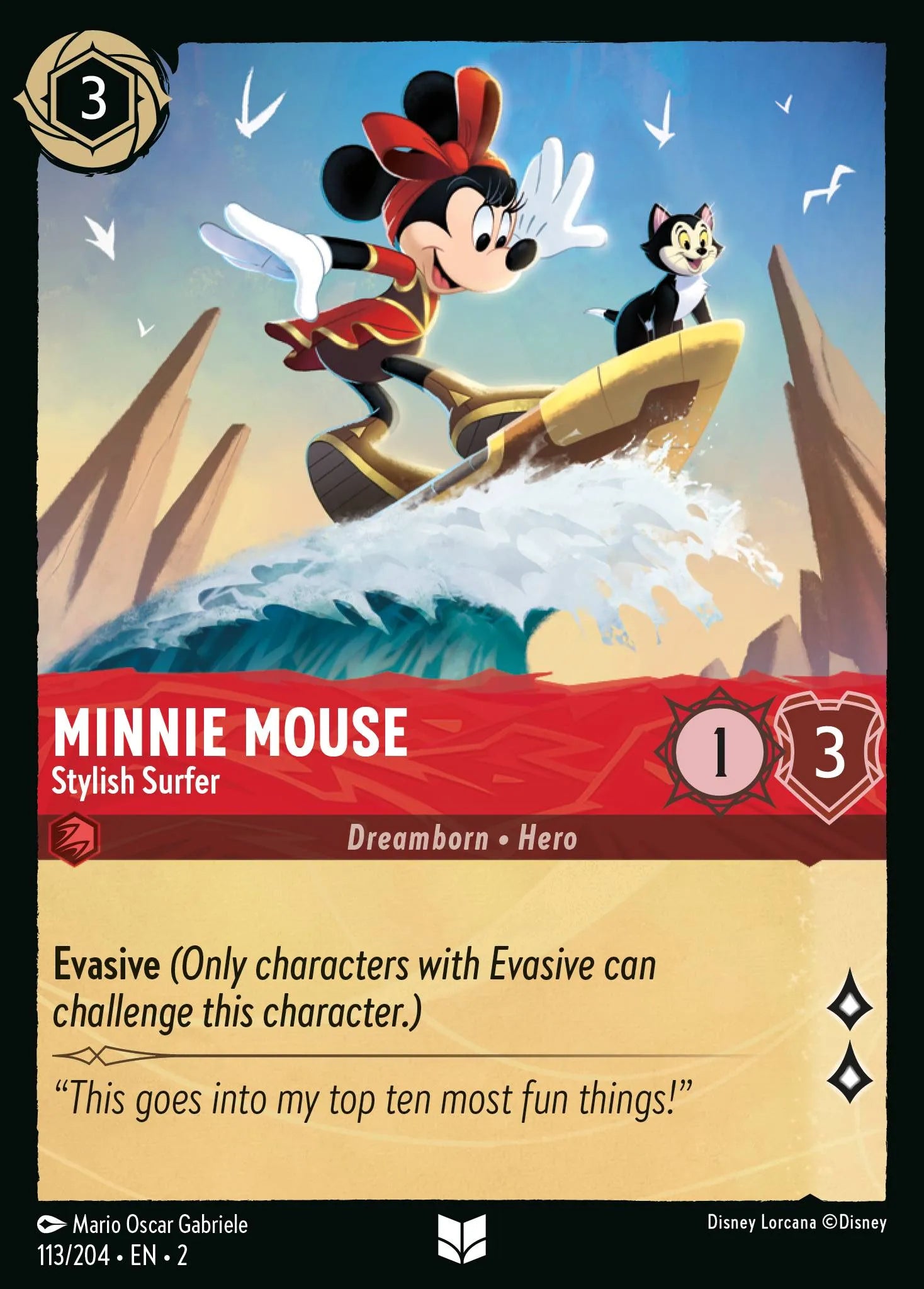 Minnie Mouse - Stylish Surfer | Rise of the Floodborn #113 (Near Mint Foil) | Disney Lorcana Single Australia (Near Mint)