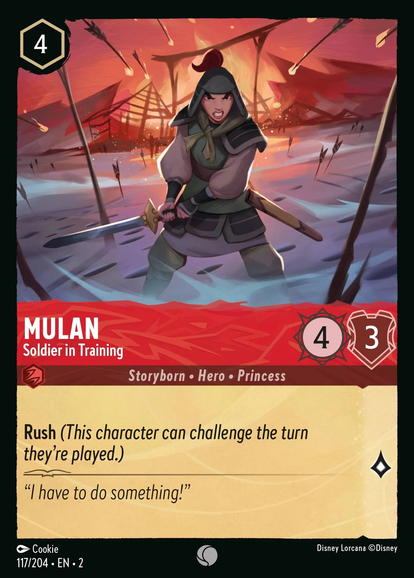 Mulan - Soldier in Training | Rise of the Floodborn #117 (Near Mint Foil) | Disney Lorcana Single Australia (Near Mint)