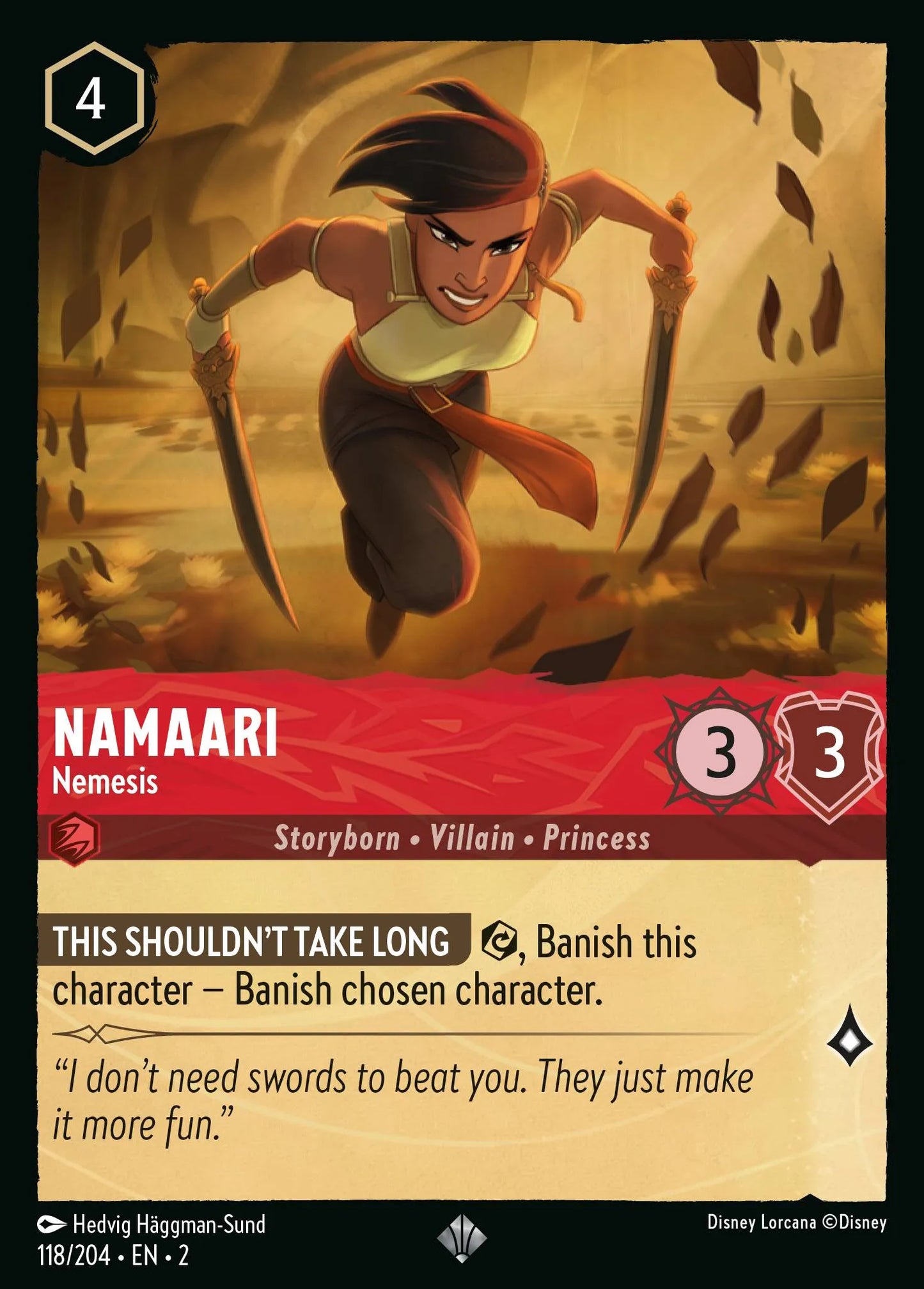 Namaari - Nemesis | Rise of the Floodborn #118 (Near Mint) | Disney Lorcana Single Australia (Near Mint)