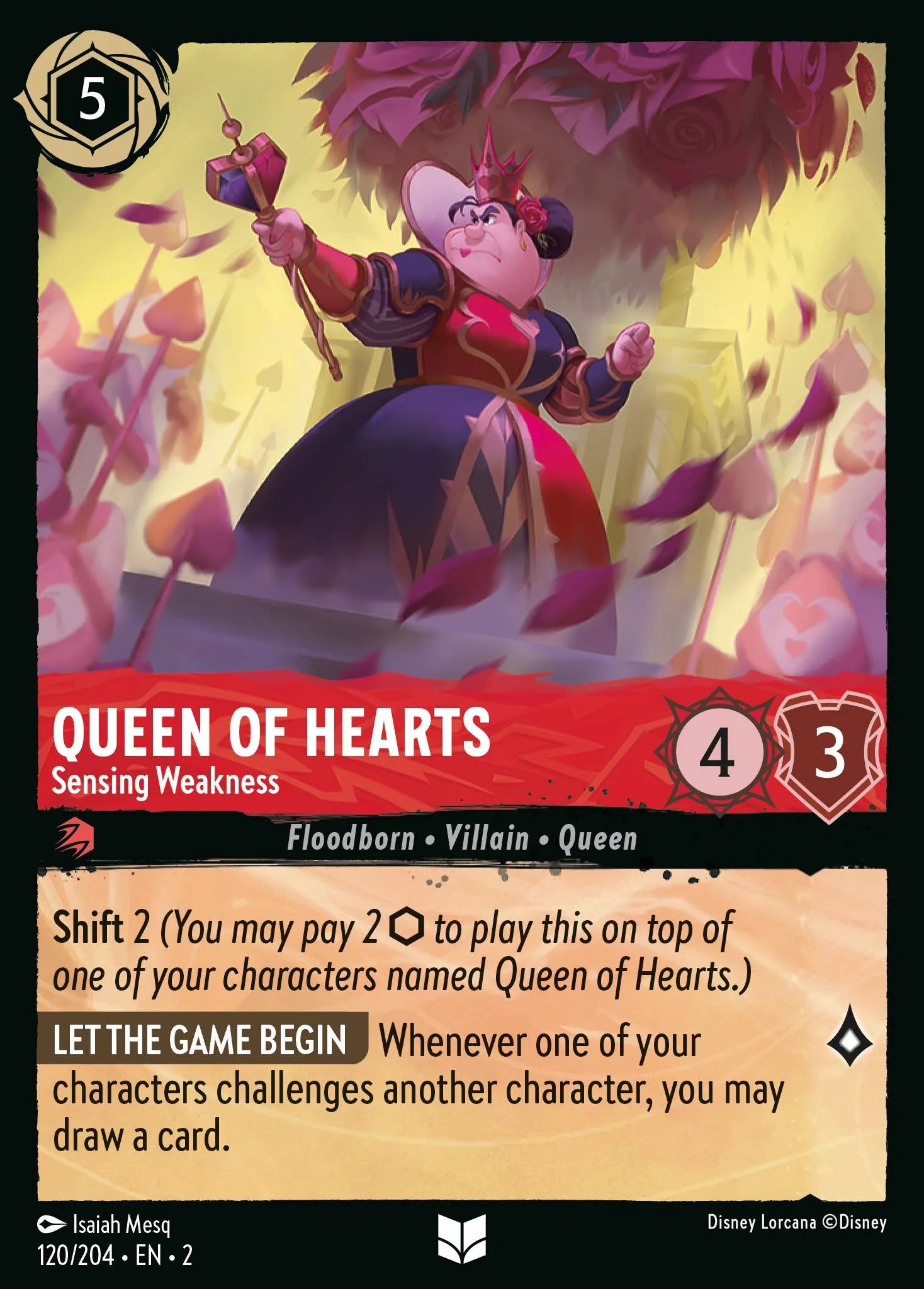 Queen of Hearts - Sensing Weakness | Rise of the Floodborn #120 (Near Mint Foil) | Disney Lorcana Single Australia (Near Mint)