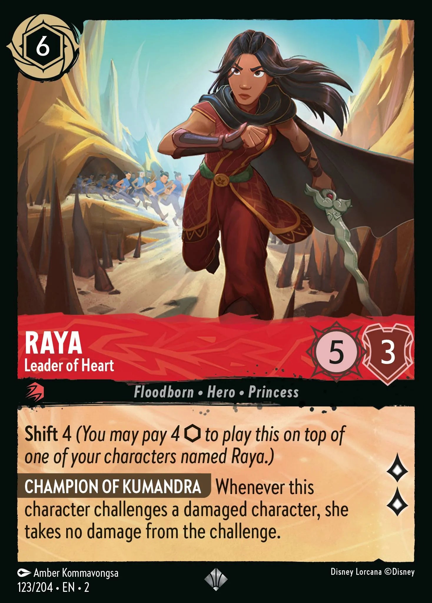 Raya - Leader of Heart | Rise of the Floodborn #123 (Near Mint Foil) | Disney Lorcana Single Australia (Near Mint)