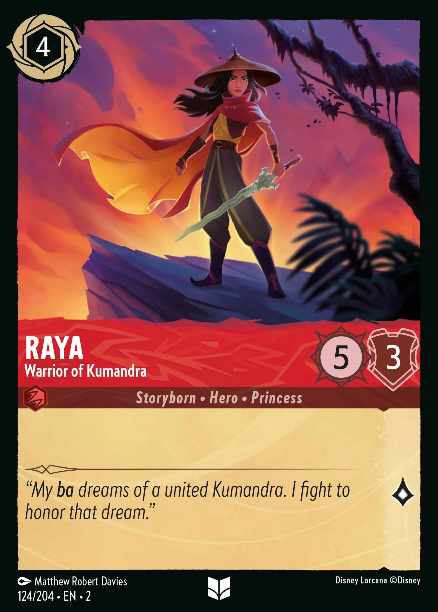 Raya - Warrior of Kumandra | Rise of the Floodborn #124 (Near Mint Foil) | Disney Lorcana Single Australia (Near Mint)
