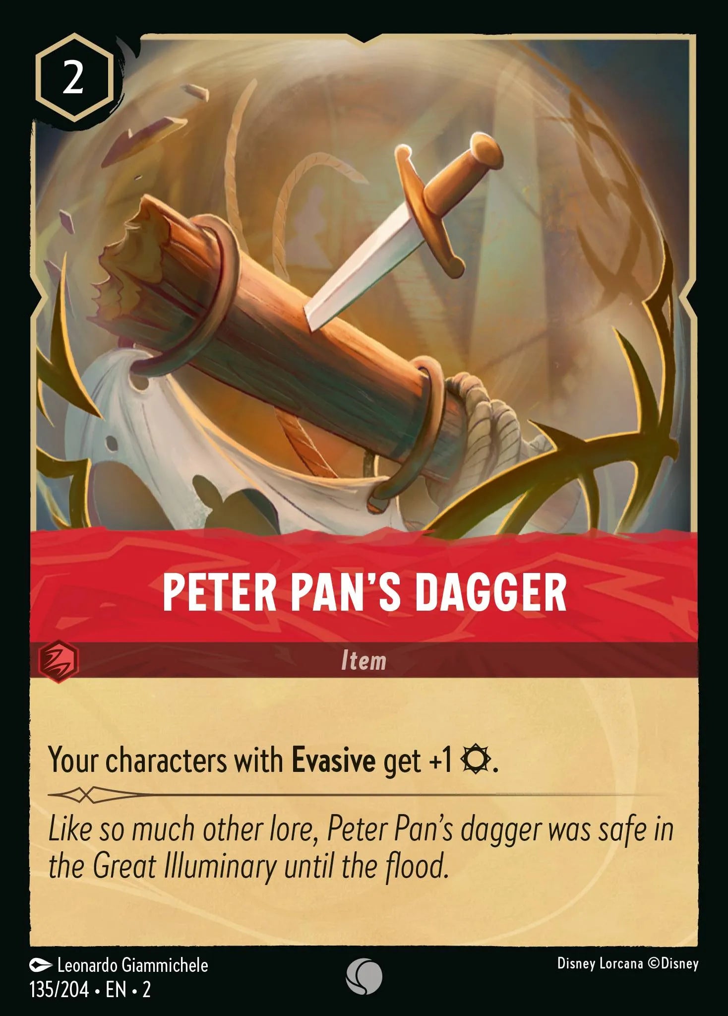 Peter Pan's Dagger | Rise of the Floodborn #135 (Near Mint Foil) | Disney Lorcana Single Australia (Near Mint)