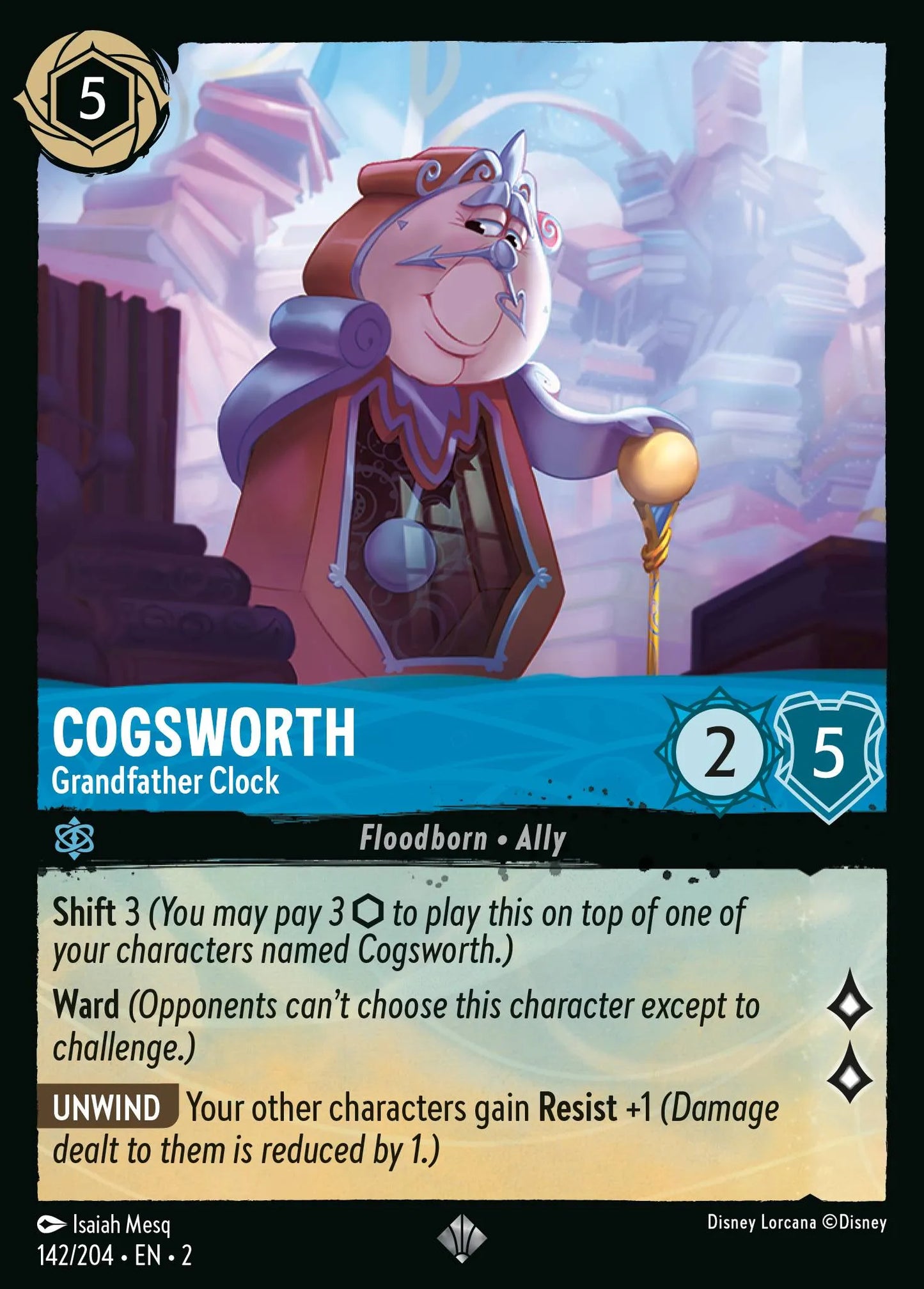Cogsworth - Grandfather Clock | Rise of the Floodborn #142 (Near Mint Foil) | Disney Lorcana Single Australia (Near Mint)