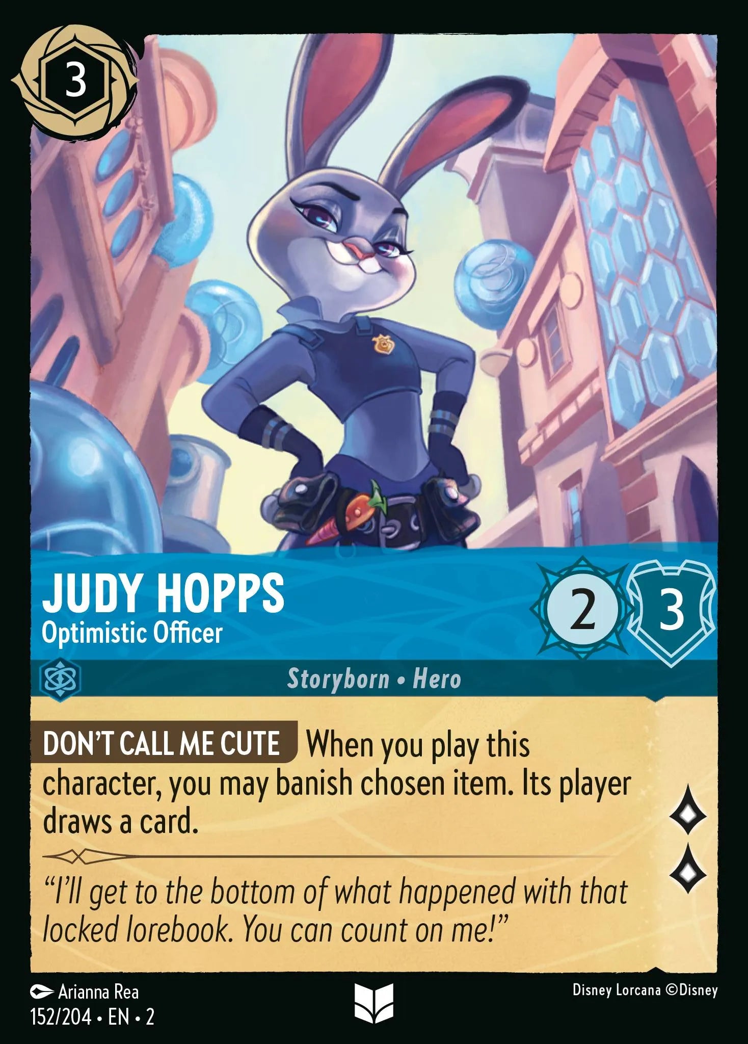 Judy Hopps - Optimistic Officer | Rise of the Floodborn #152 (Near Mint Foil) | Disney Lorcana Single Australia (Near Mint)