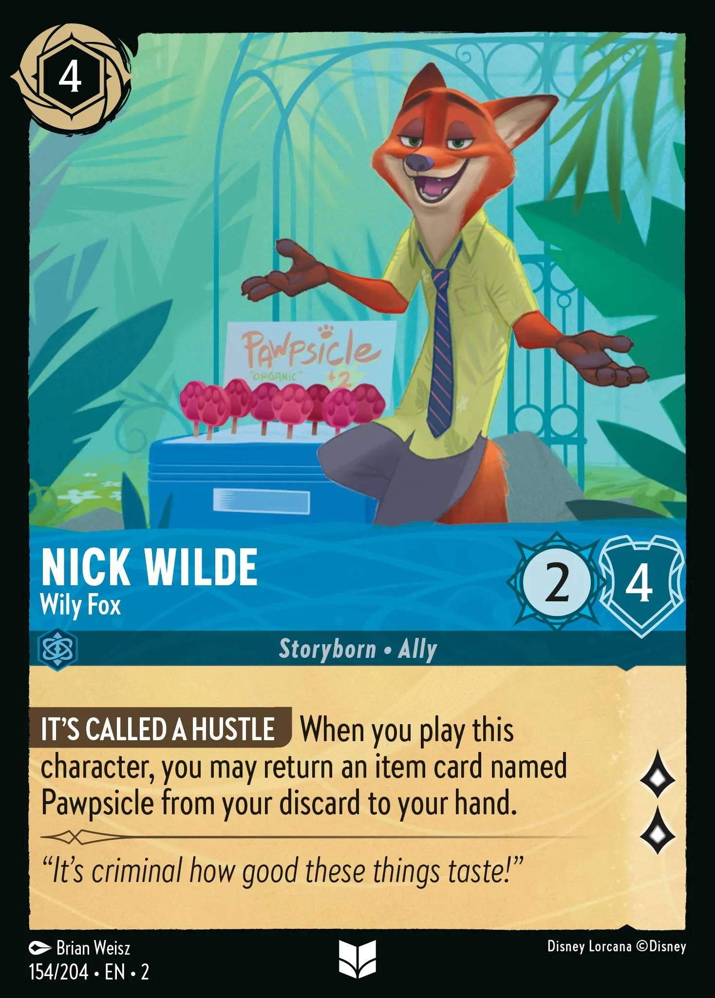 Nick Wilde - Wily Fox | Rise of the Floodborn #154 (Near Mint Foil) | Disney Lorcana Single Australia (Near Mint)