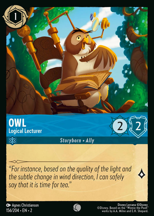 Owl - Logical Lecturer | Rise of the Floodborn #156 (Near Mint) | Disney Lorcana Single Australia (Near Mint)