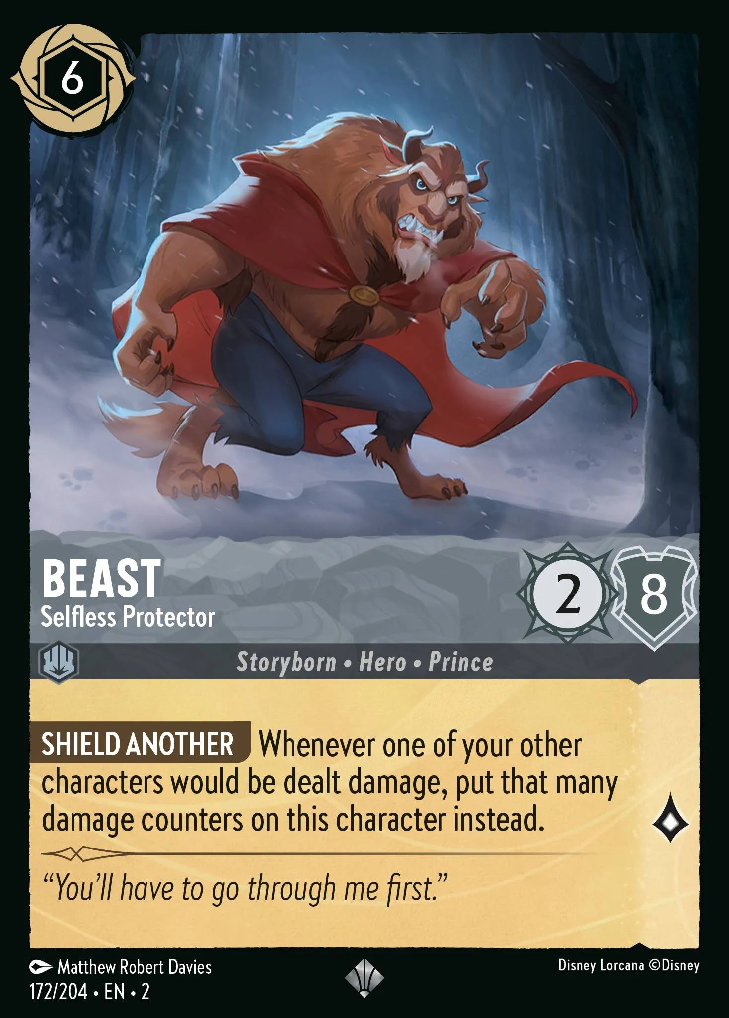 Beast - Selfless Protector | Rise of the Floodborn #172 (Near Mint) | Disney Lorcana Single Australia (Near Mint)