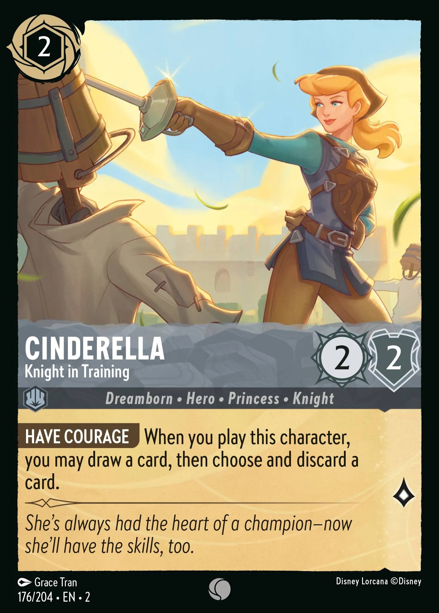 Cinderella - Knight in Training | Rise of the Floodborn #176 (Near Mint) | Disney Lorcana Single Australia (Near Mint)