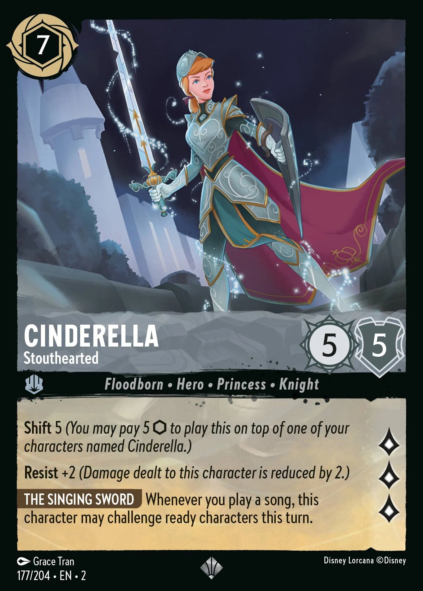 Cinderella - Stouthearted | Rise of the Floodborn #177 (Near Mint) | Disney Lorcana Single Australia (Near Mint)