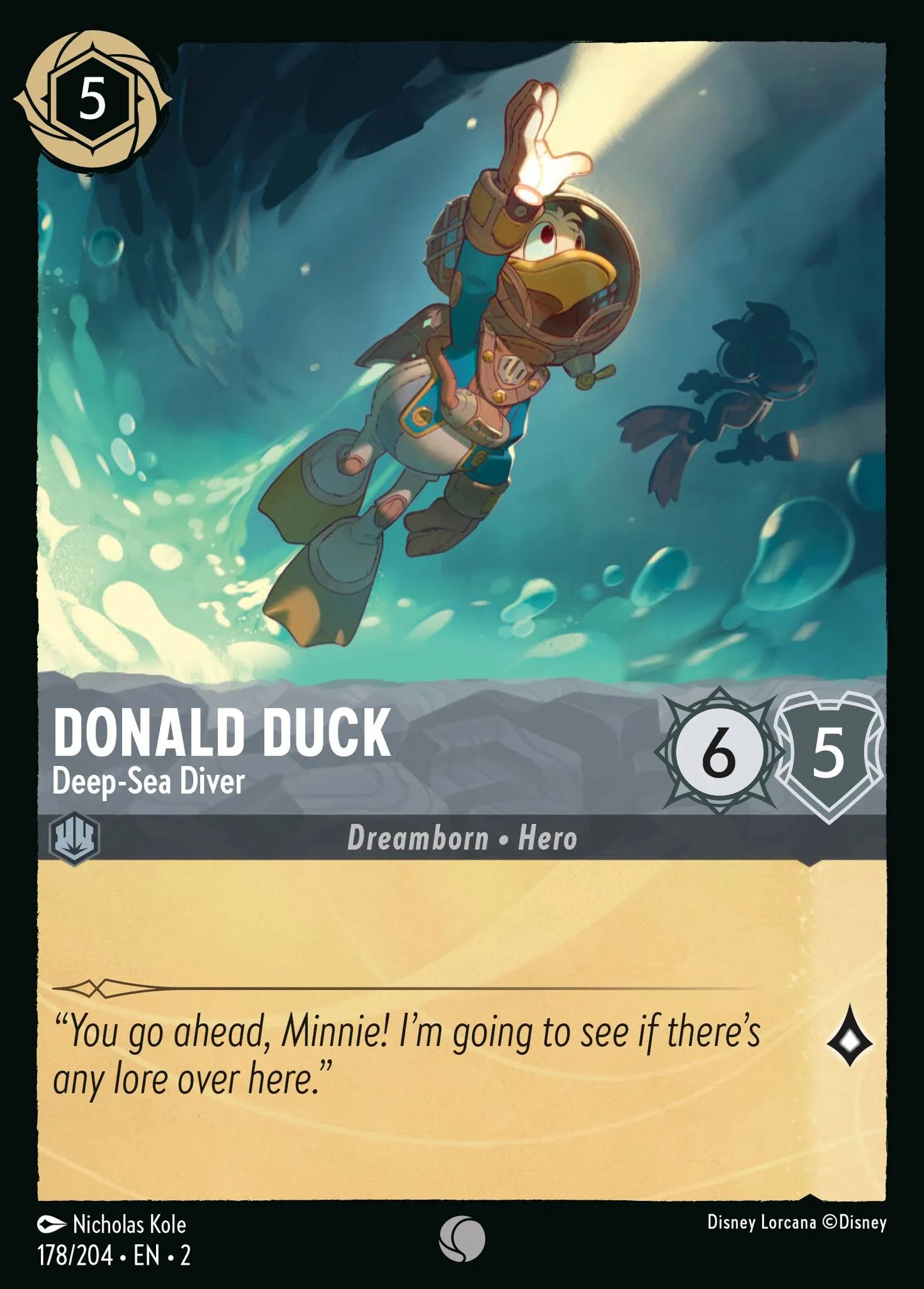 Donald Duck - Deep-Sea Diver | Rise of the Floodborn #178 (Near Mint) | Disney Lorcana Single Australia (Near Mint)