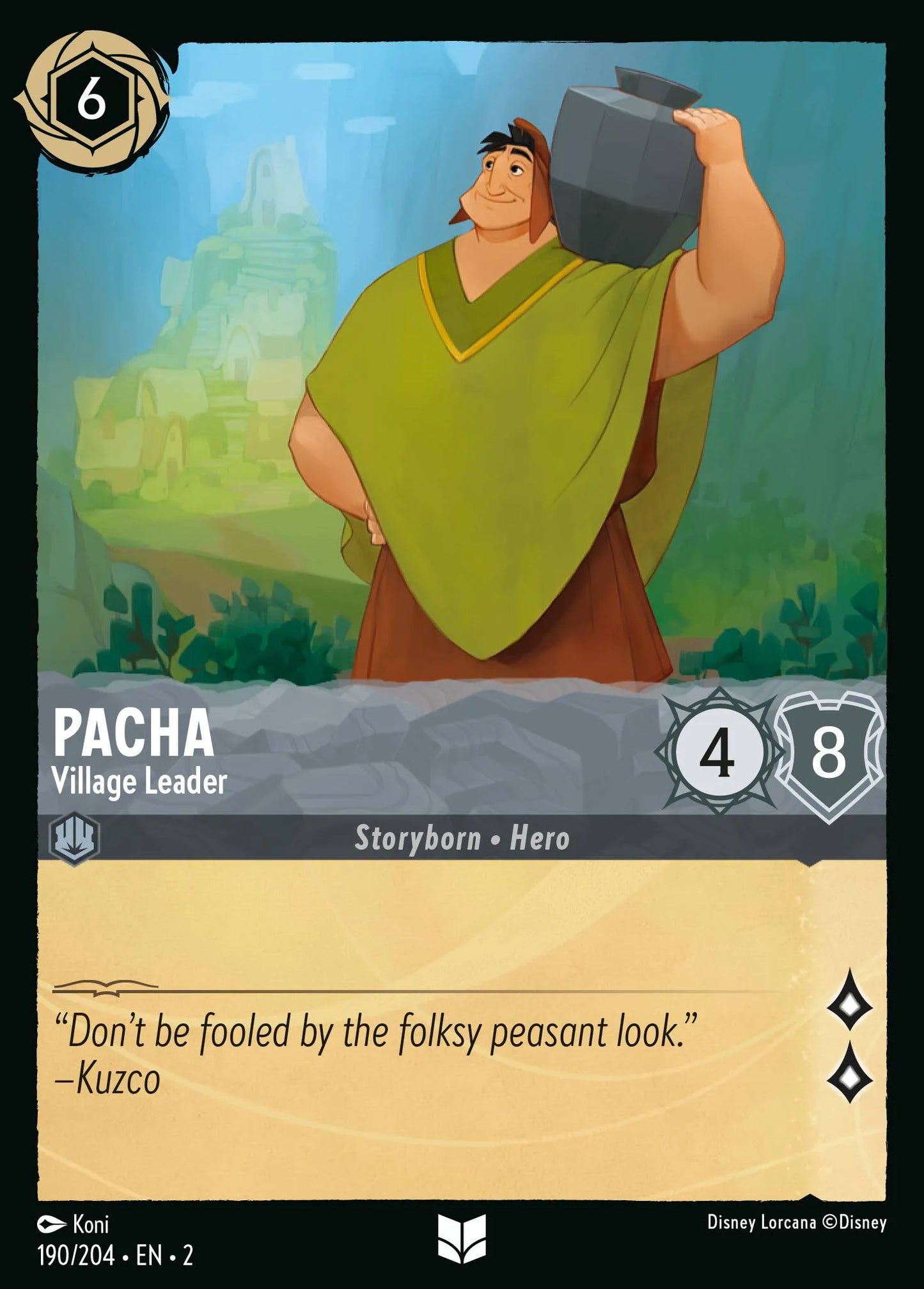 Pacha - Village Leader | Rise of the Floodborn #190 (Near Mint Foil) | Disney Lorcana Single Australia (Near Mint)
