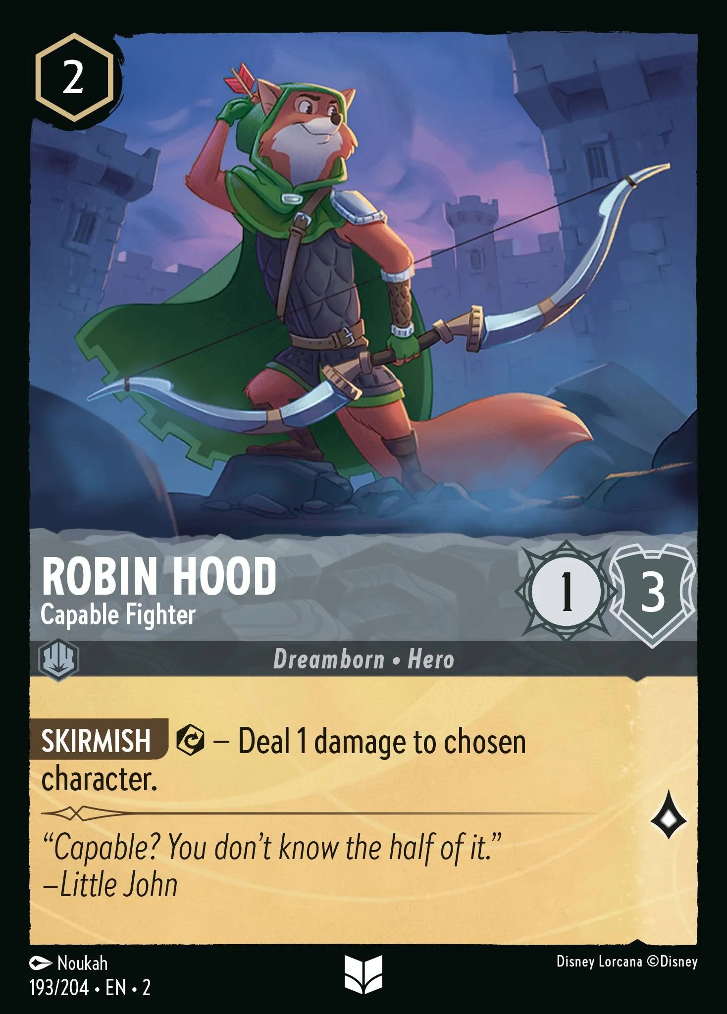 Robin Hood - Capable Fighter | Rise of the Floodborn #193 (Near Mint Foil) | Disney Lorcana Single Australia (Near Mint)