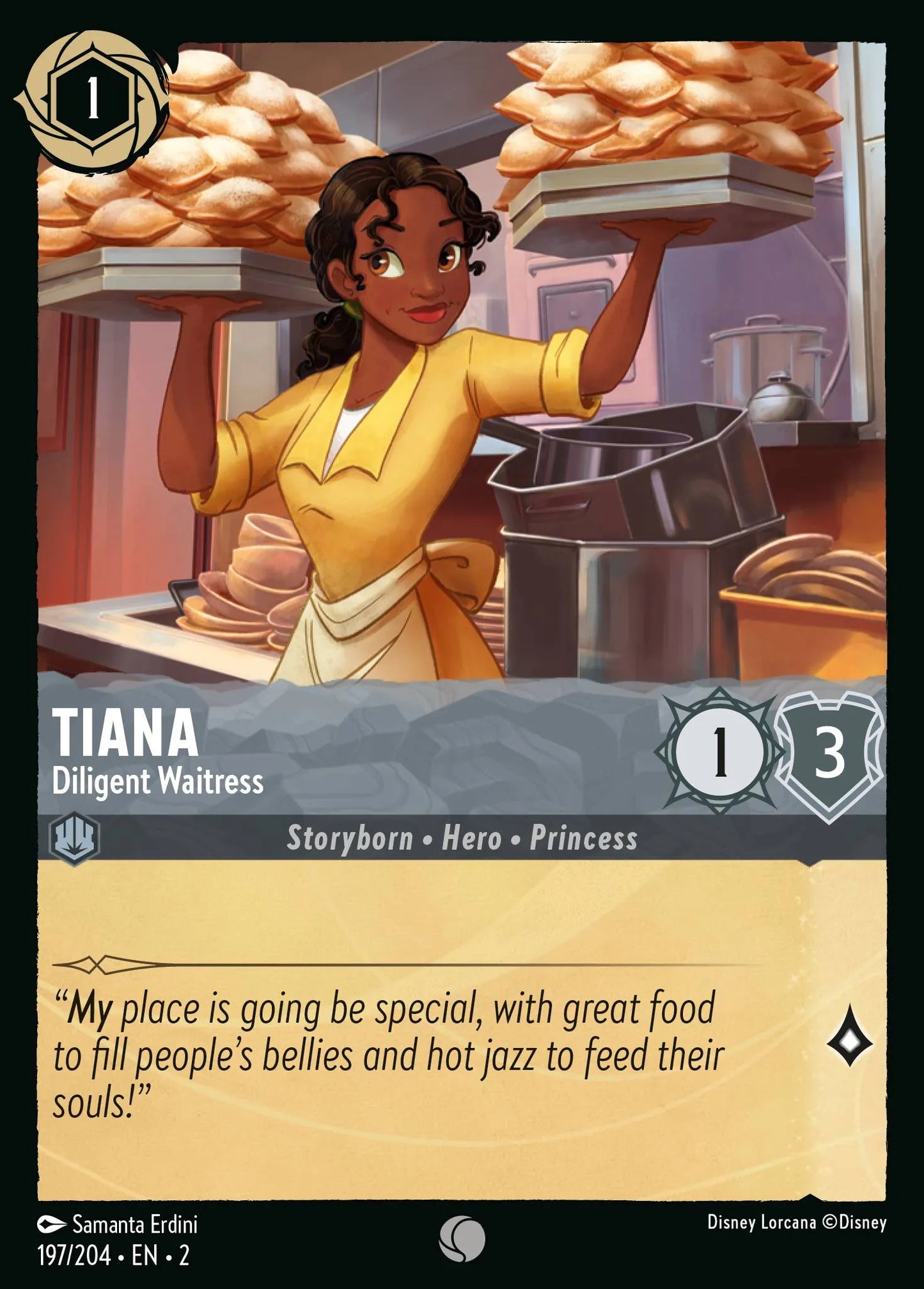 Tiana - Diligent Waitress | Rise of the Floodborn #197 (Near Mint Foil) | Disney Lorcana Single Australia (Near Mint)
