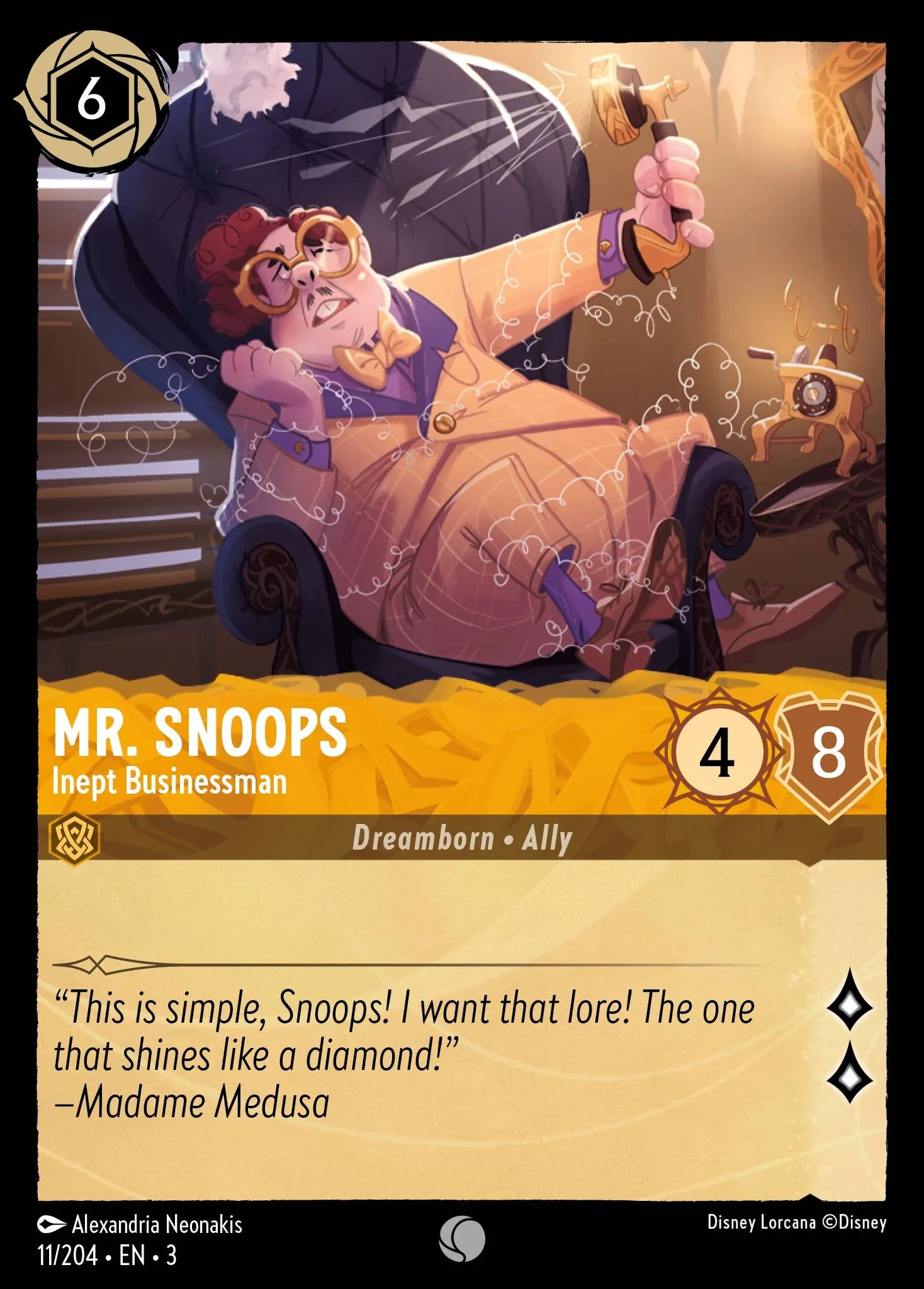 Mr. Snoops - Inept Businessman | Into the Inklands #11 (Near Mint Foil) | Disney Lorcana Single Australia (Near Mint)