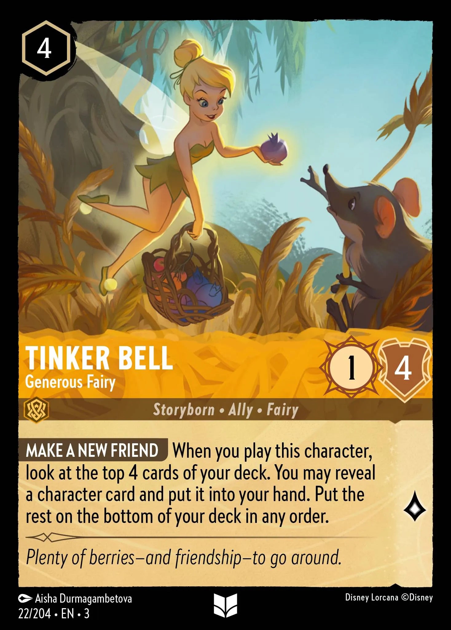 Tinker Bell - Generous Fairy | Into the Inklands #22 (Near Mint Foil) | Disney Lorcana Single Australia (Near Mint)